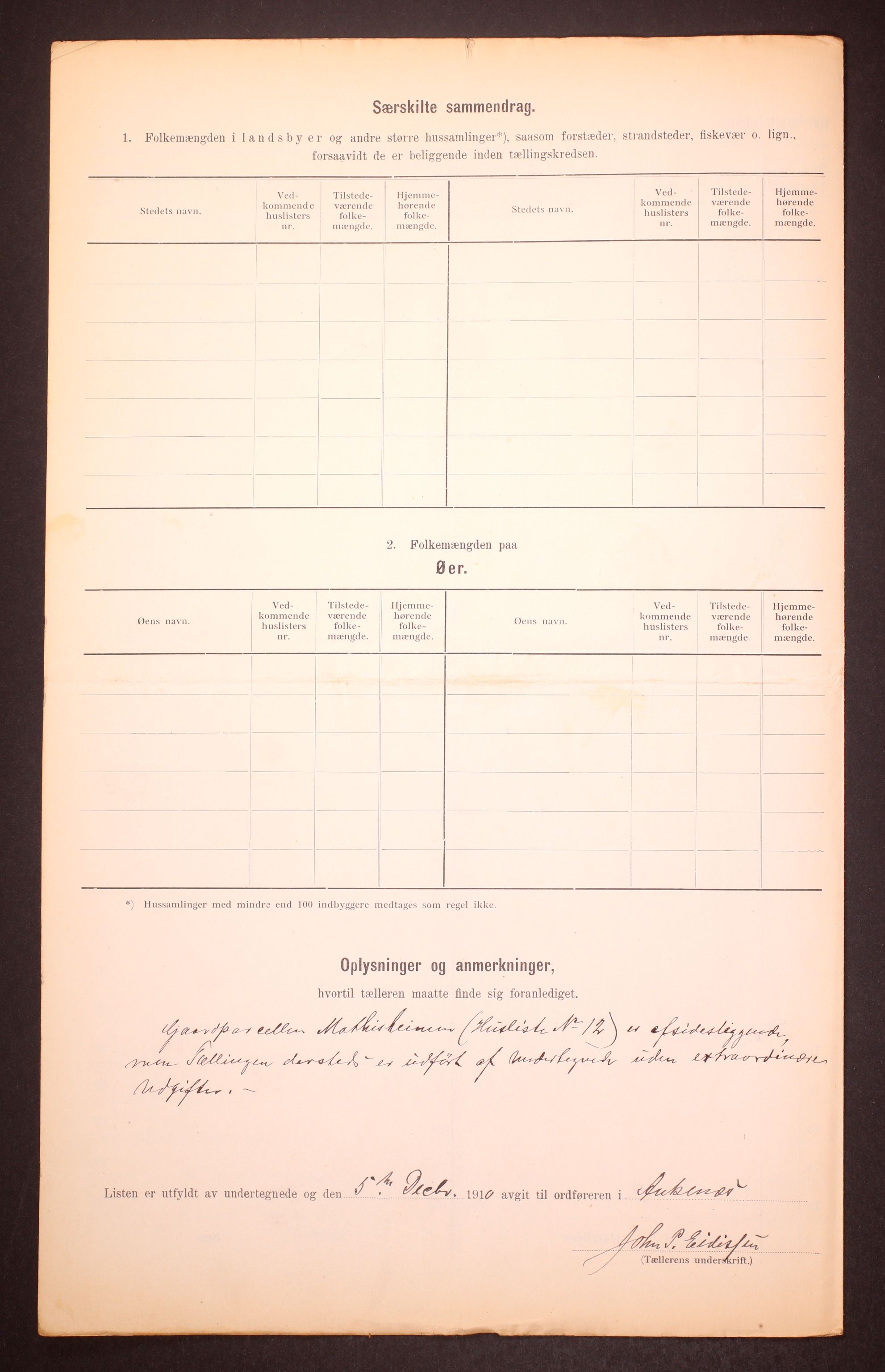 RA, 1910 census for Ankenes, 1910, p. 42