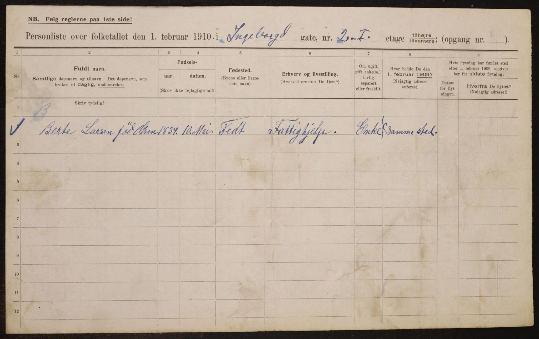 OBA, Municipal Census 1910 for Kristiania, 1910, p. 42773