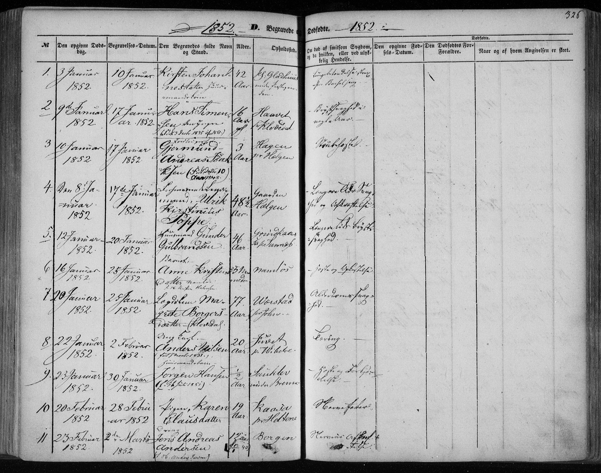 Holla kirkebøker, SAKO/A-272/F/Fa/L0005: Parish register (official) no. 5, 1849-1860, p. 326