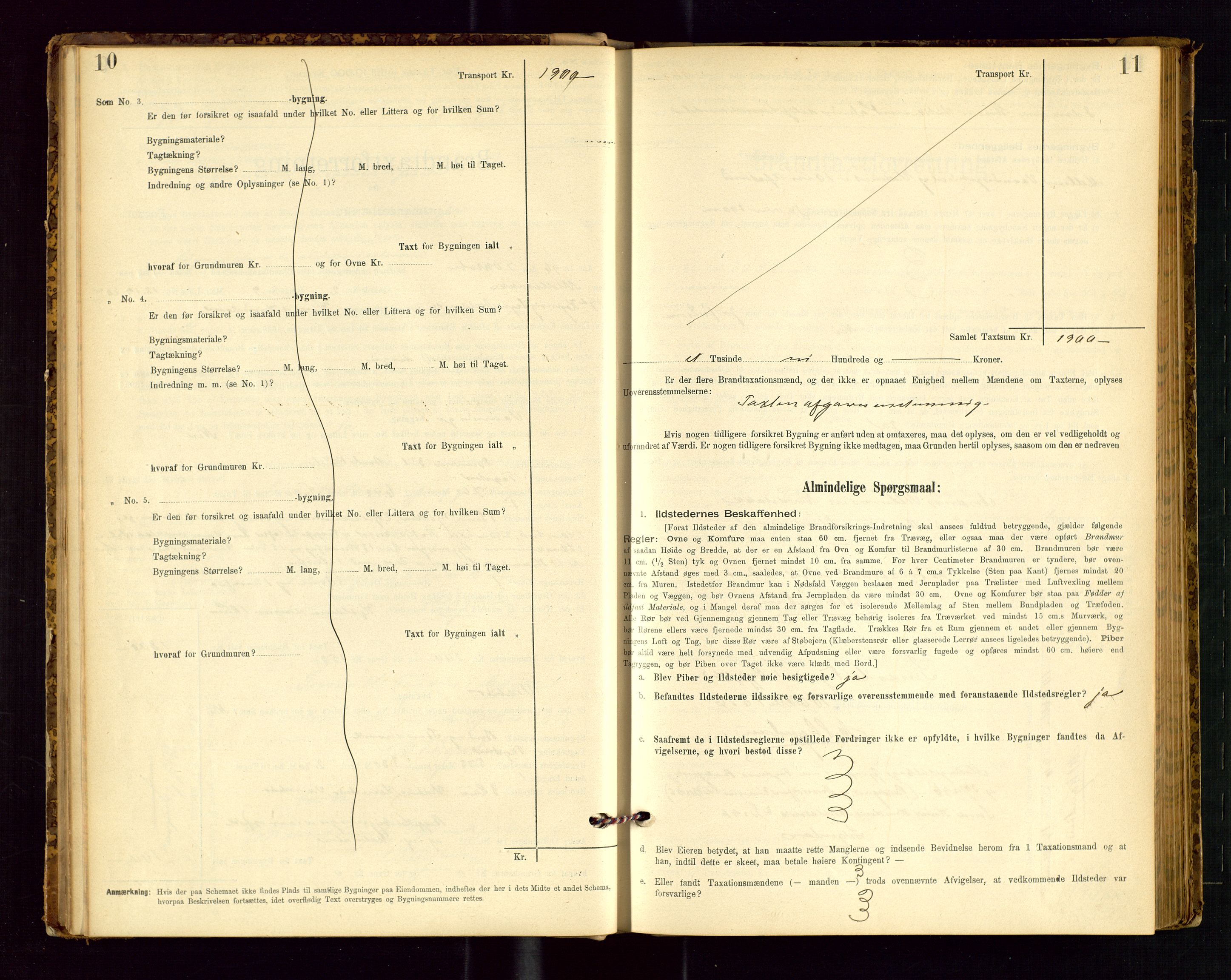 Avaldsnes lensmannskontor, SAST/A-100286/Gob/L0001: "Brandtaxationsprotokol for Avaldsnes Lensmandsdistrikt Ryfylke Fogderi", 1894-1925, p. 10-11