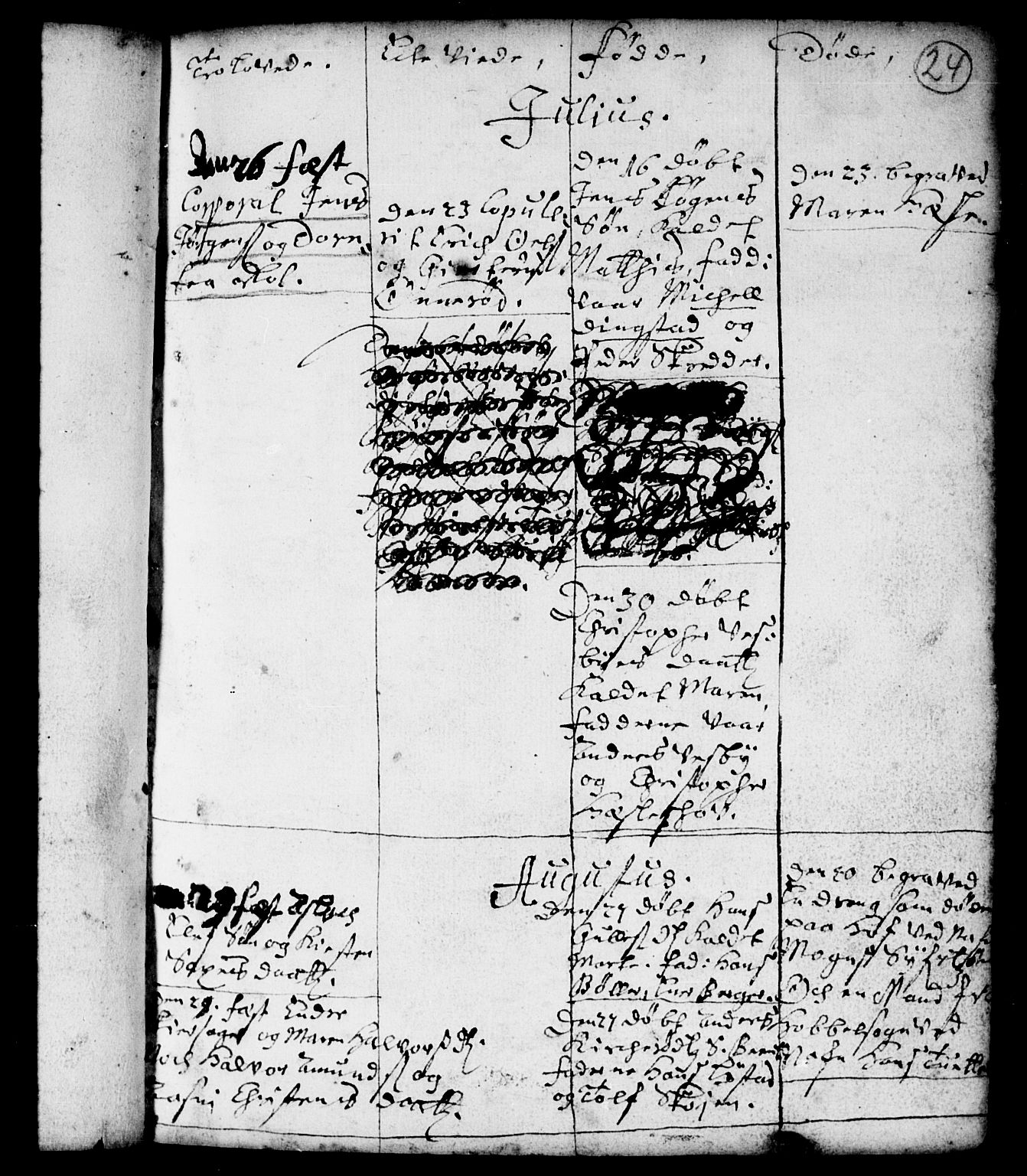 Spydeberg prestekontor Kirkebøker, SAO/A-10924/F/Fa/L0001: Parish register (official) no. I 1, 1696-1738, p. 24