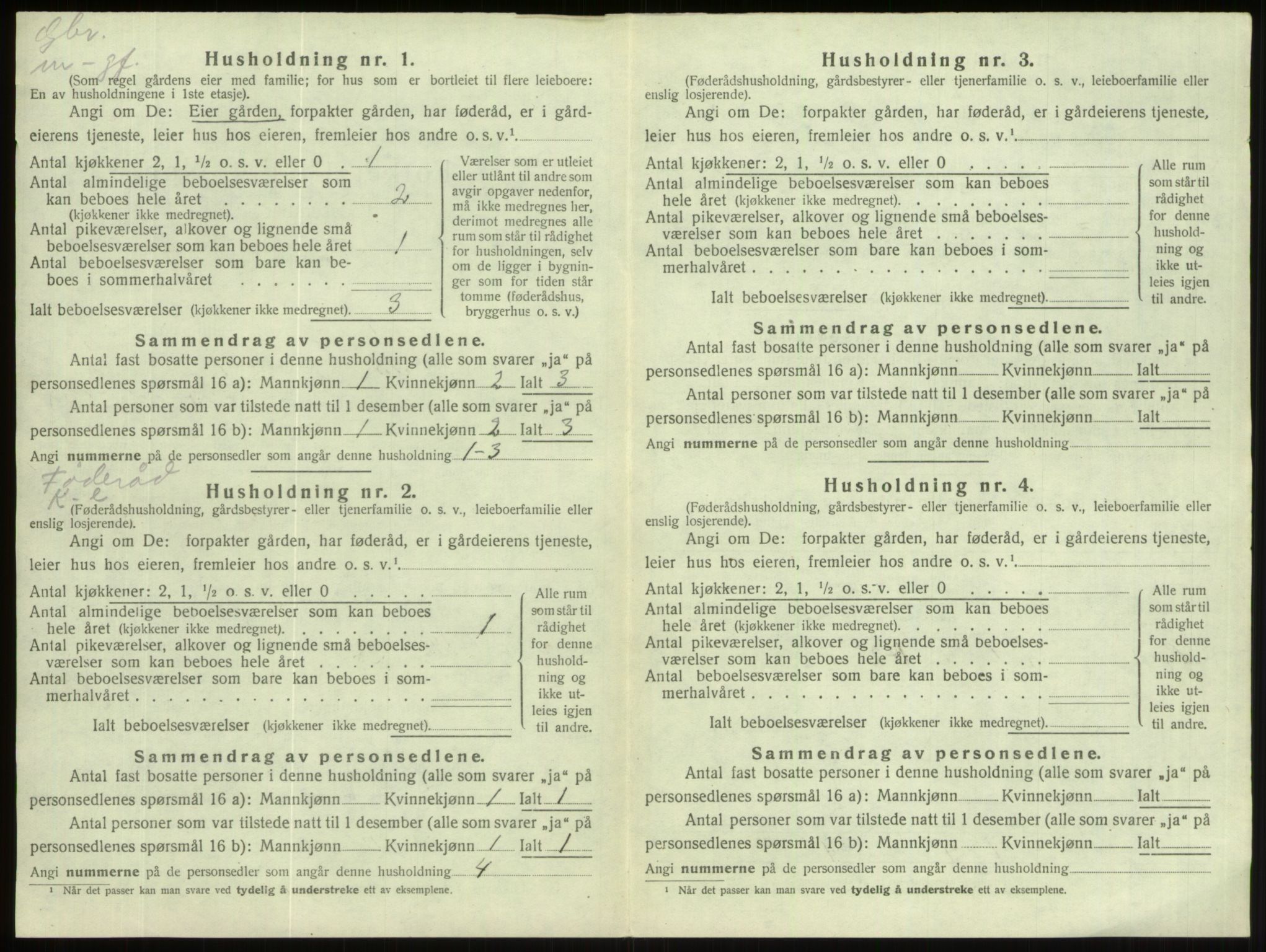 SAB, 1920 census for Hornindal, 1920, p. 508