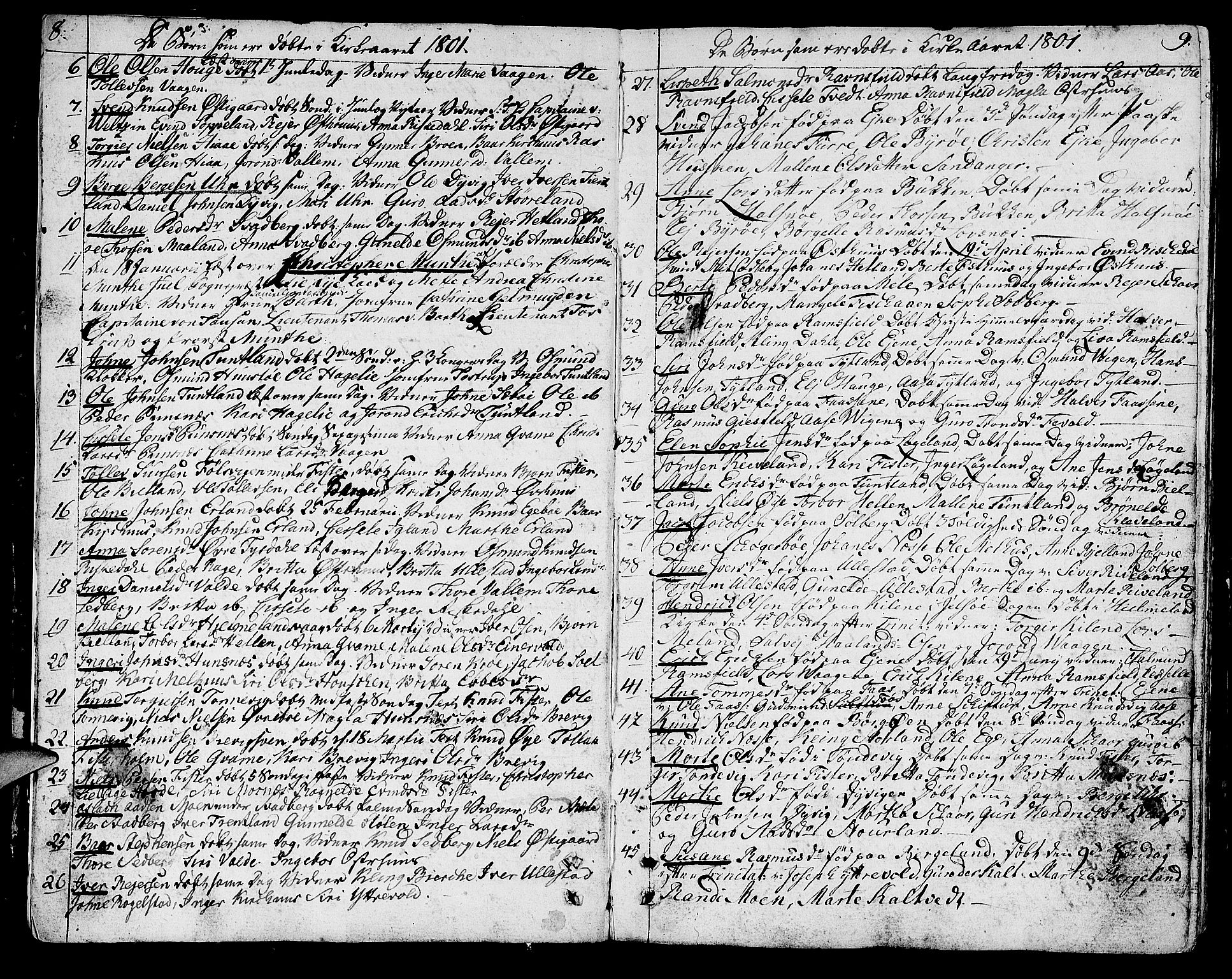 Hjelmeland sokneprestkontor, AV/SAST-A-101843/01/IV/L0002: Parish register (official) no. A 2, 1799-1816, p. 8-9