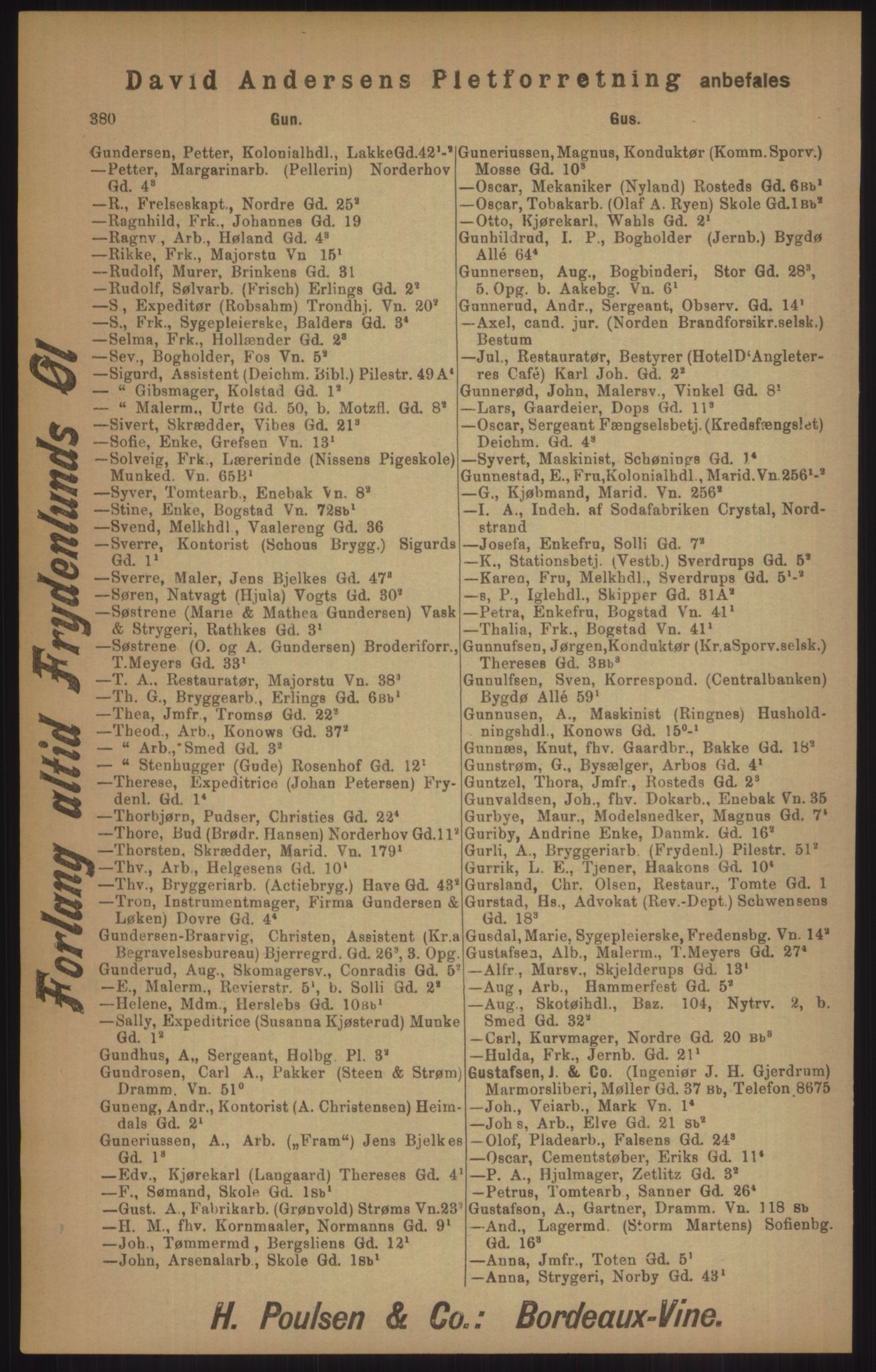 Kristiania/Oslo adressebok, PUBL/-, 1905, p. 380