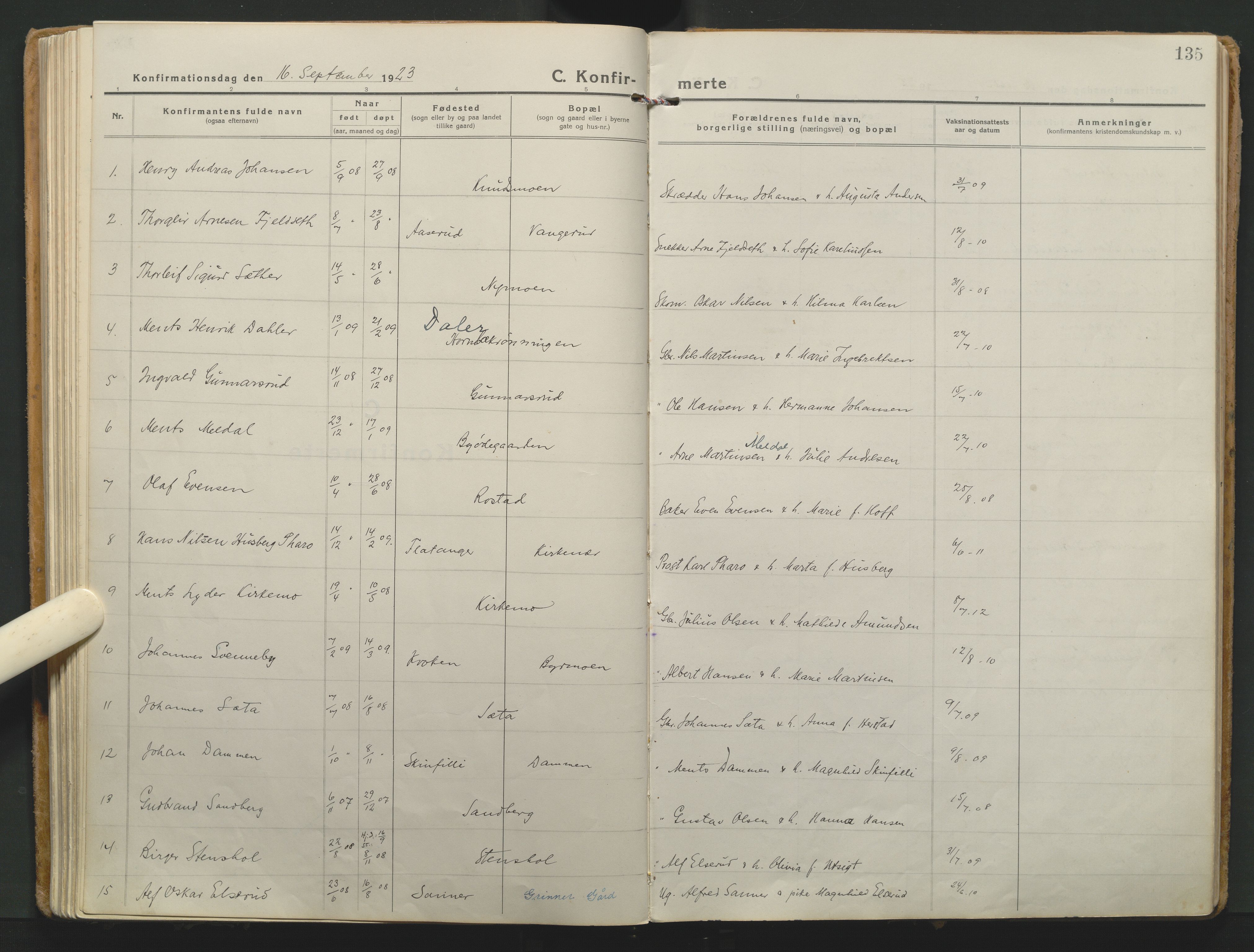 Grue prestekontor, SAH/PREST-036/H/Ha/Haa/L0018: Parish register (official) no. 18, 1923-1940, p. 135