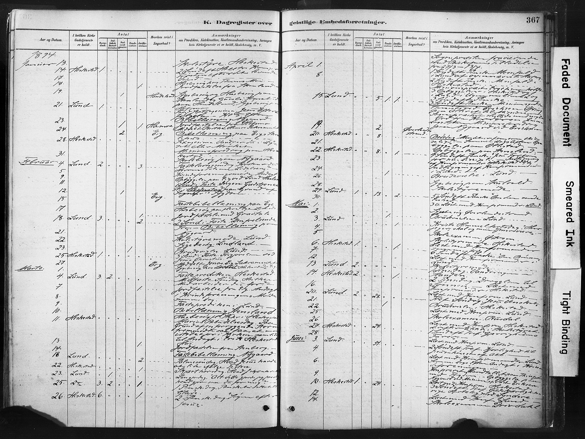 Lund sokneprestkontor, SAST/A-101809/S06/L0011: Parish register (official) no. A 10, 1877-1904, p. 367