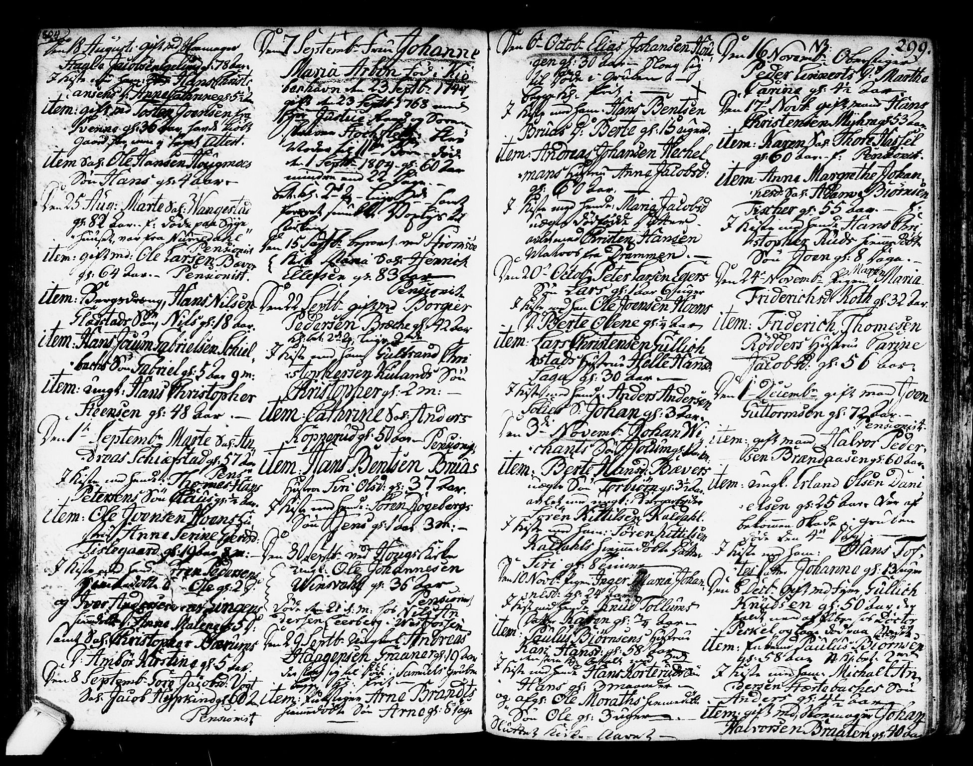 Kongsberg kirkebøker, SAKO/A-22/F/Fa/L0007: Parish register (official) no. I 7, 1795-1816, p. 299