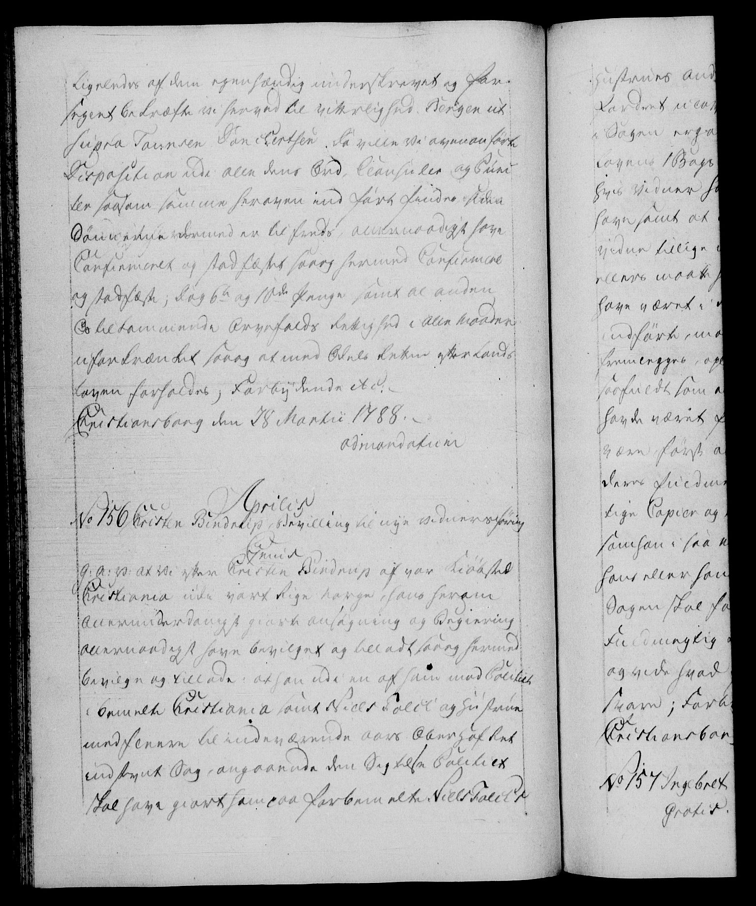 Danske Kanselli 1572-1799, AV/RA-EA-3023/F/Fc/Fca/Fcaa/L0052: Norske registre, 1788-1789, p. 81b