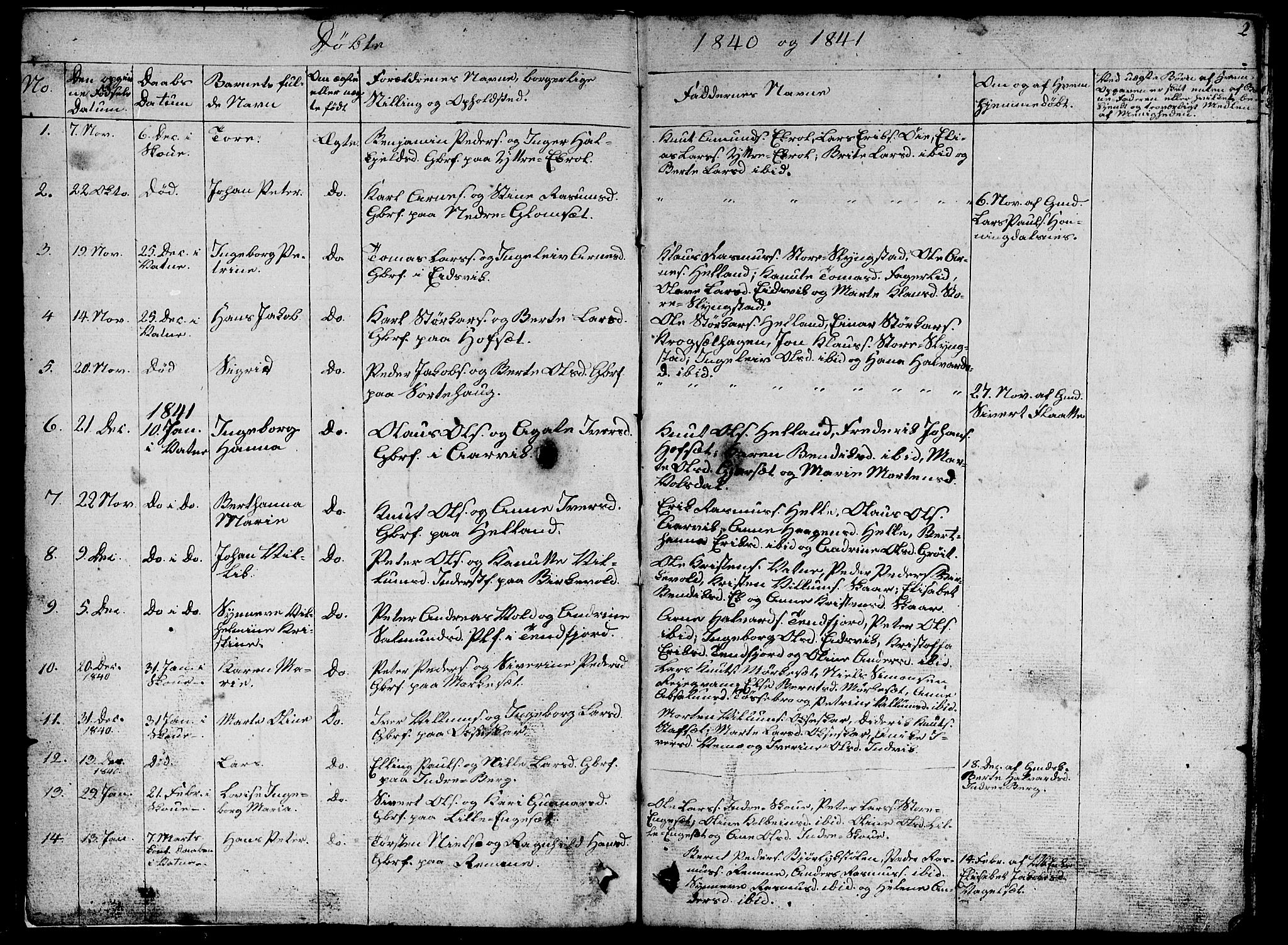 Ministerialprotokoller, klokkerbøker og fødselsregistre - Møre og Romsdal, SAT/A-1454/524/L0362: Parish register (copy) no. 524C03, 1840-1854, p. 2