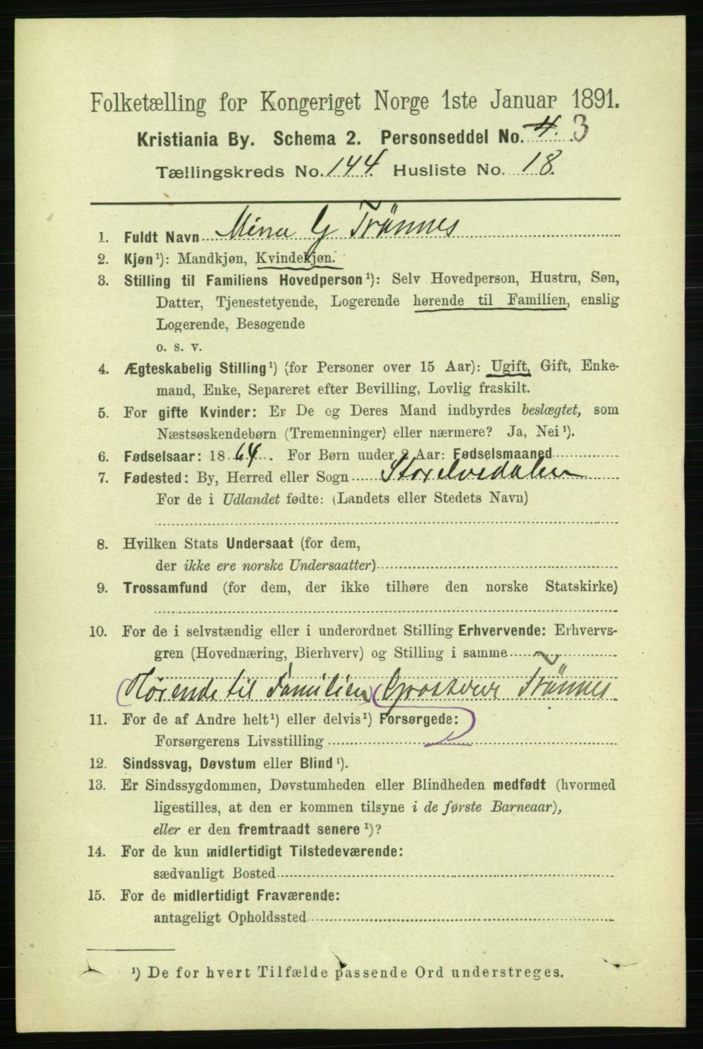 RA, 1891 census for 0301 Kristiania, 1891, p. 79326