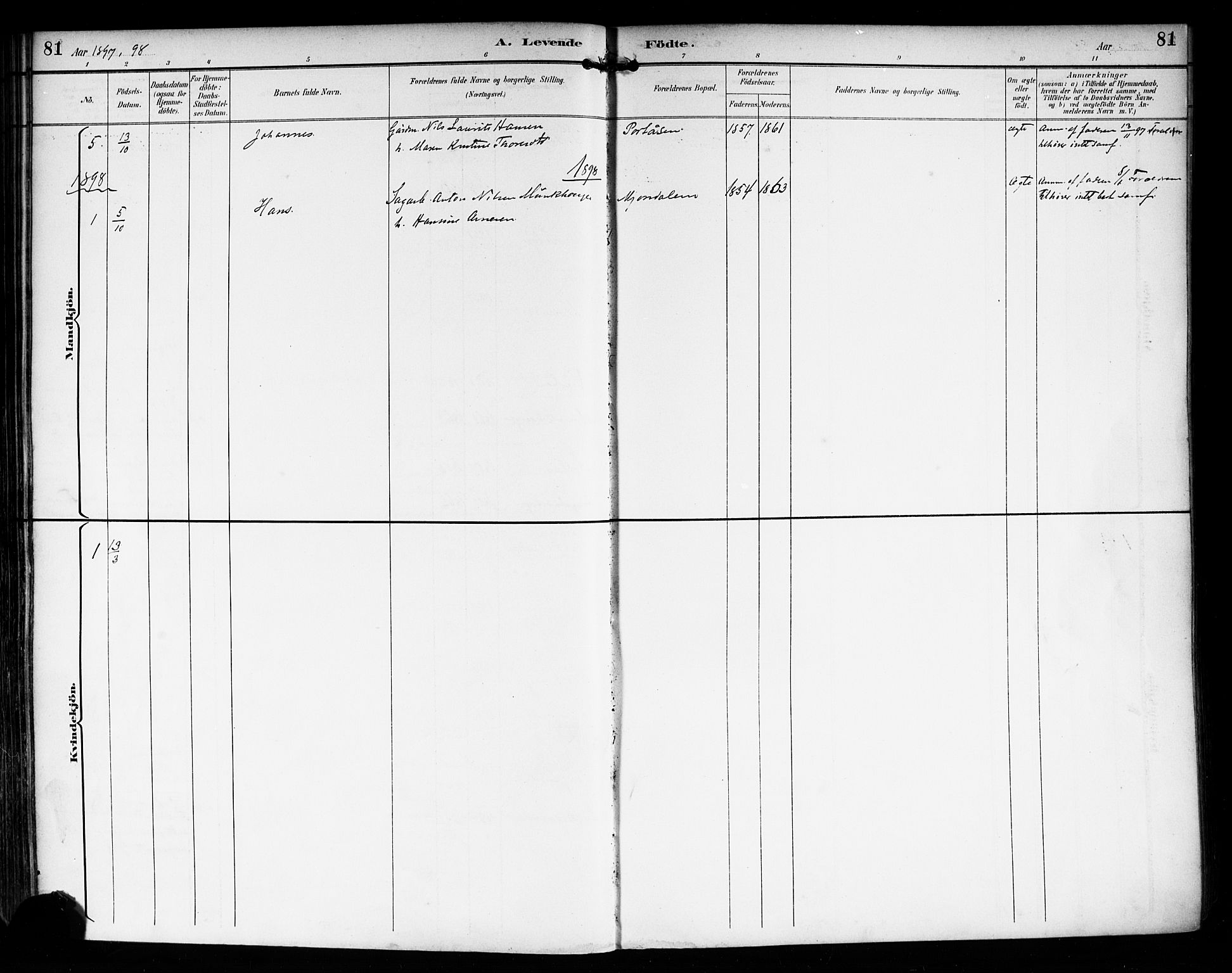 Nedre Eiker kirkebøker, SAKO/A-612/F/Fa/L0004: Parish register (official) no. 4, 1893-1898, p. 81