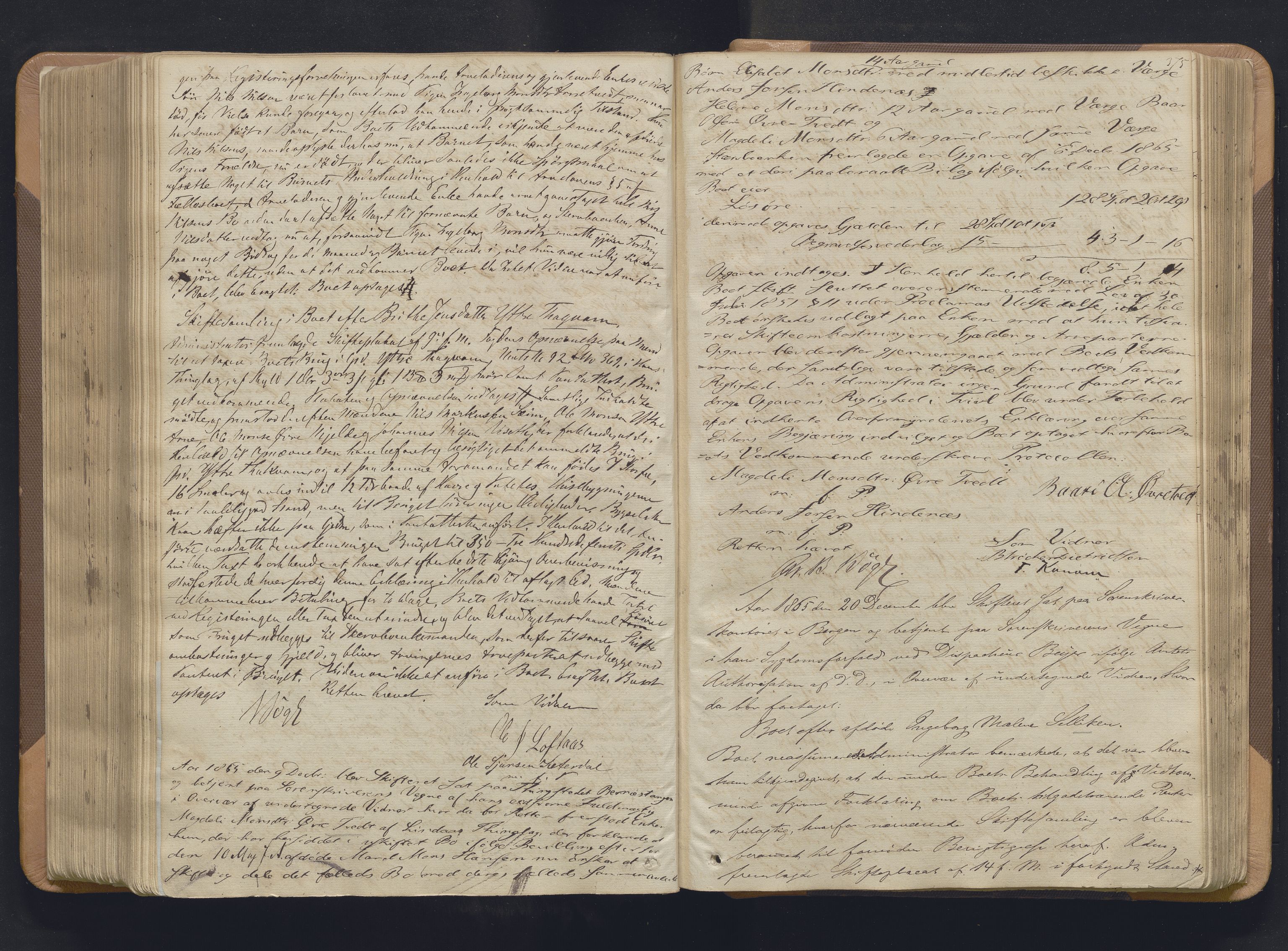 Nordhordland sorenskrivar, AV/SAB-A-2901/1/H/Hc/L0001: Skifteforhandlingsprotokollar, 1851-1871, p. 375