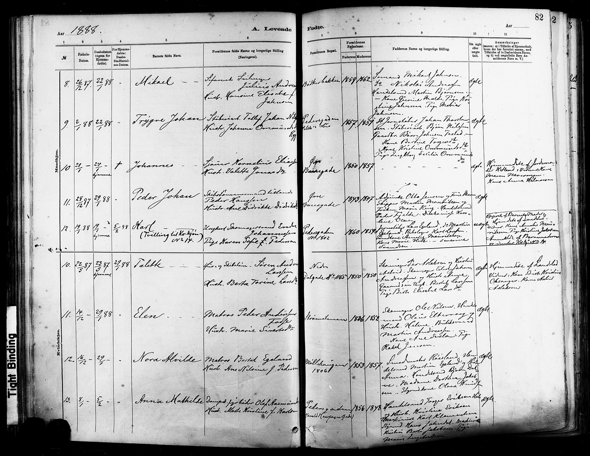 St. Johannes sokneprestkontor, AV/SAST-A-101814/001/30/30BA/L0001: Parish register (official) no. A 1, 1885-1891, p. 82