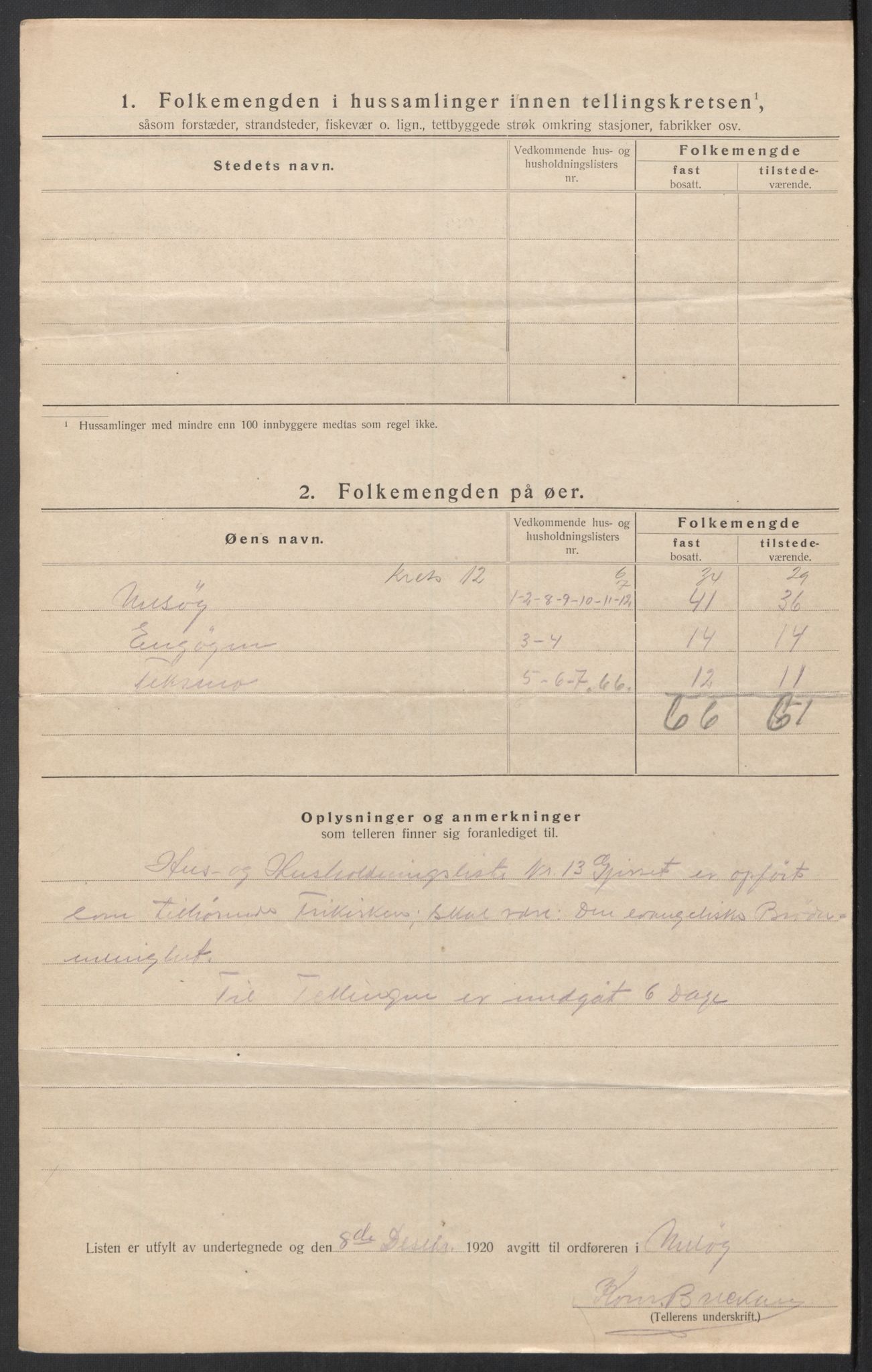 SAT, 1920 census for Meløy, 1920, p. 47