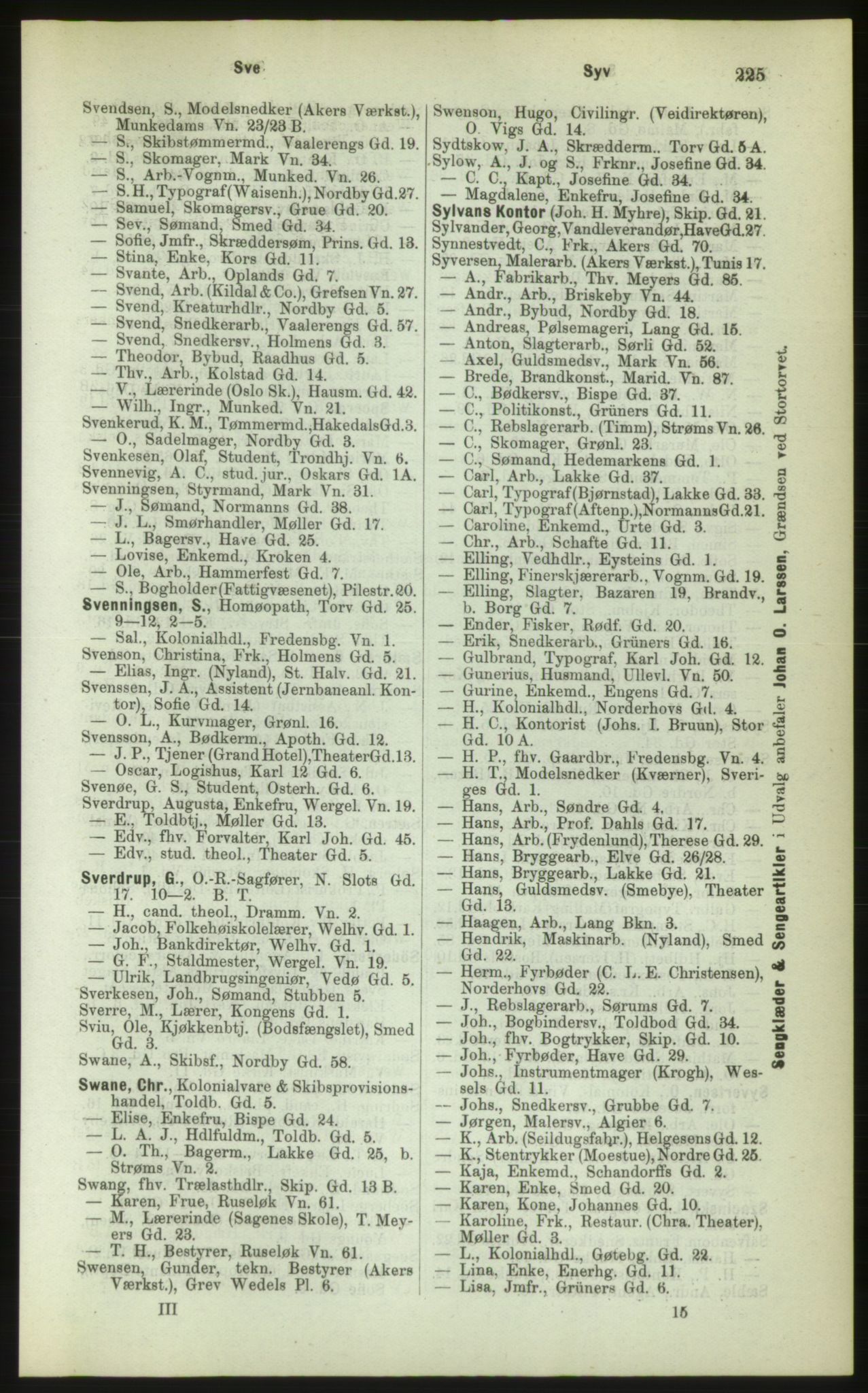 Kristiania/Oslo adressebok, PUBL/-, 1883, p. 225