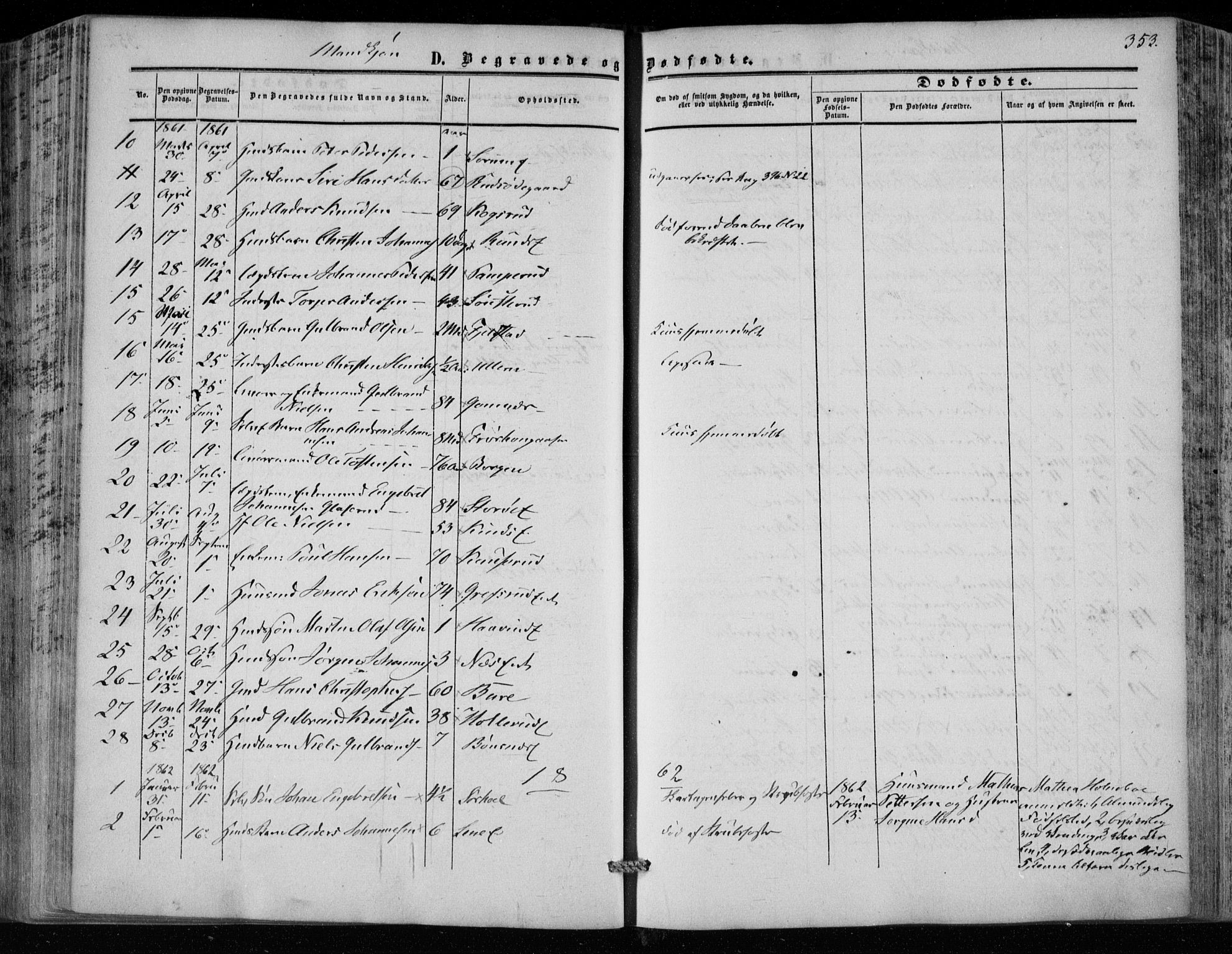 Hole kirkebøker, SAKO/A-228/F/Fa/L0006: Parish register (official) no. I 6, 1852-1872, p. 353