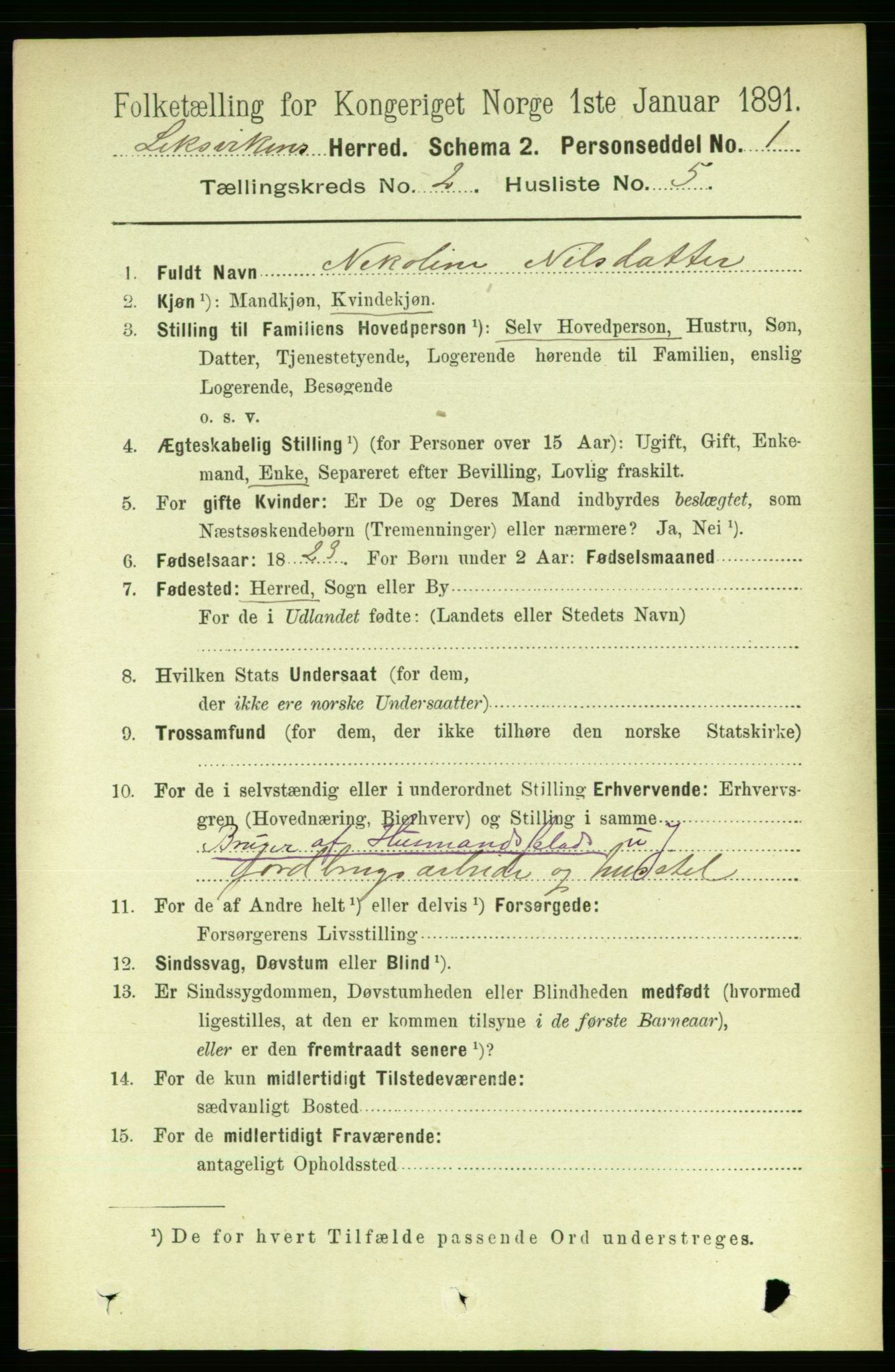 RA, 1891 census for 1718 Leksvik, 1891, p. 694