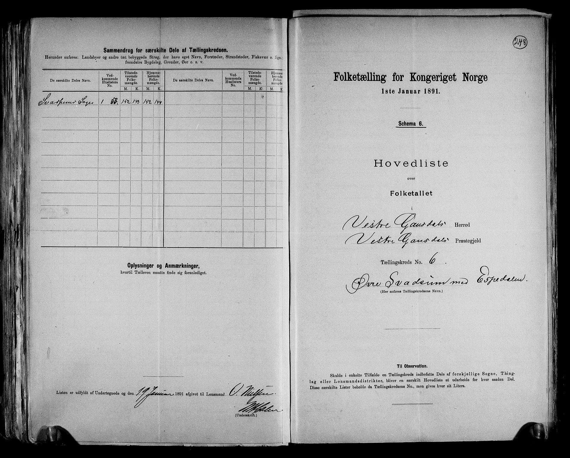 RA, 1891 census for 0523 Vestre Gausdal, 1891, p. 21