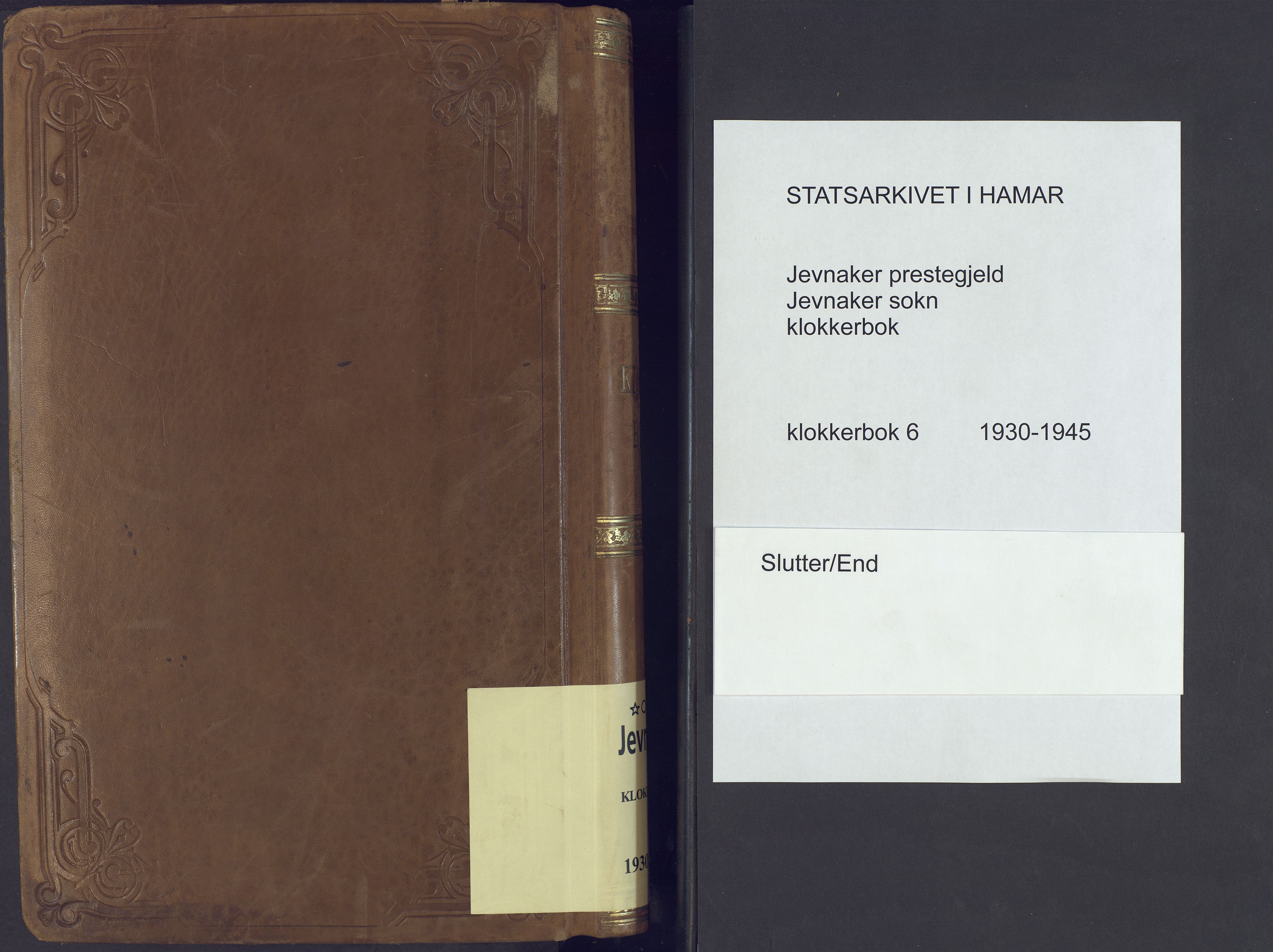 Jevnaker prestekontor, SAH/PREST-116/H/Ha/Hab/L0006: Parish register (copy) no. 6, 1930-1945