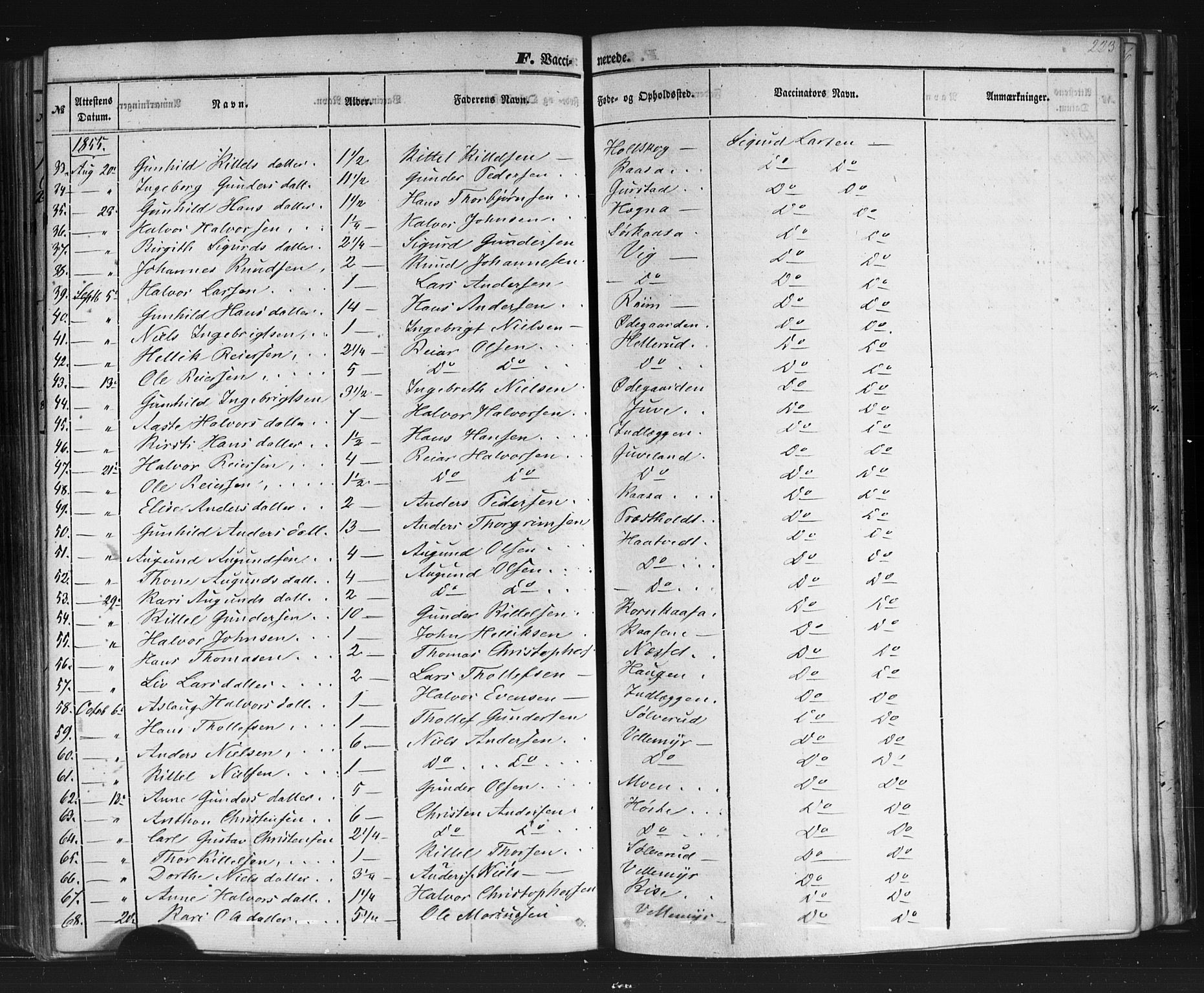 Sauherad kirkebøker, SAKO/A-298/F/Fb/L0001: Parish register (official) no. II 1, 1851-1877, p. 223