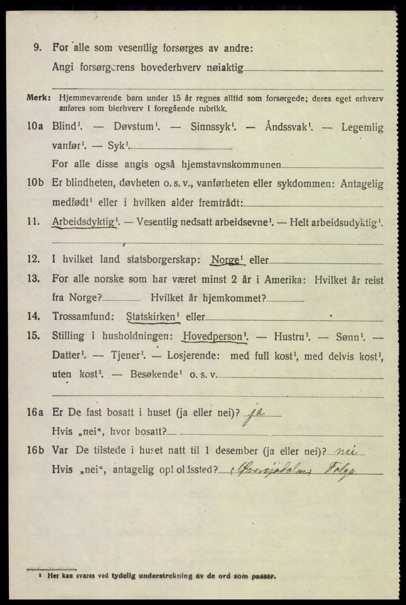 SAH, 1920 census for Tolga, 1920, p. 5914