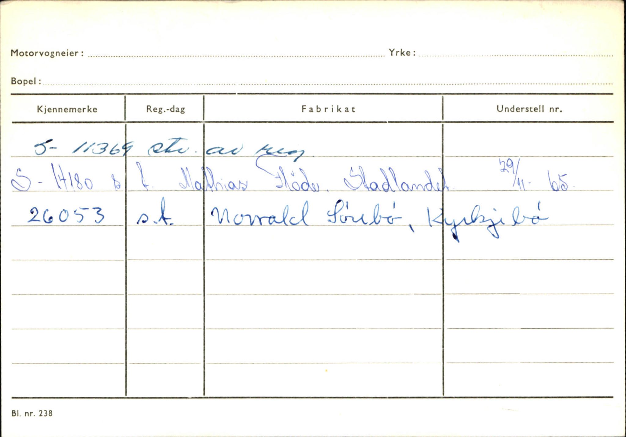 Statens vegvesen, Sogn og Fjordane vegkontor, AV/SAB-A-5301/4/F/L0144: Registerkort Vågsøy A-R, 1945-1975, p. 2260