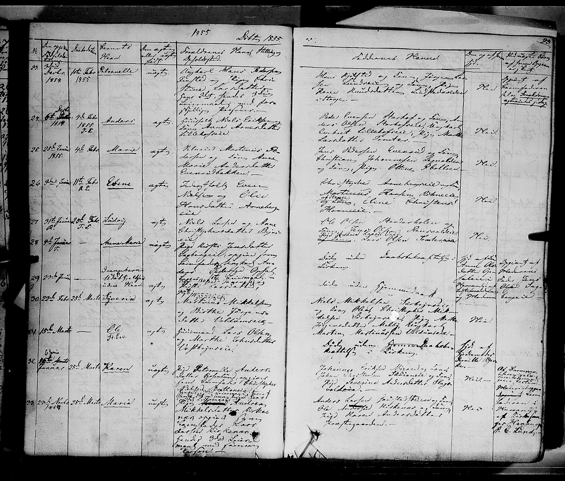 Romedal prestekontor, SAH/PREST-004/K/L0004: Parish register (official) no. 4, 1847-1861, p. 93