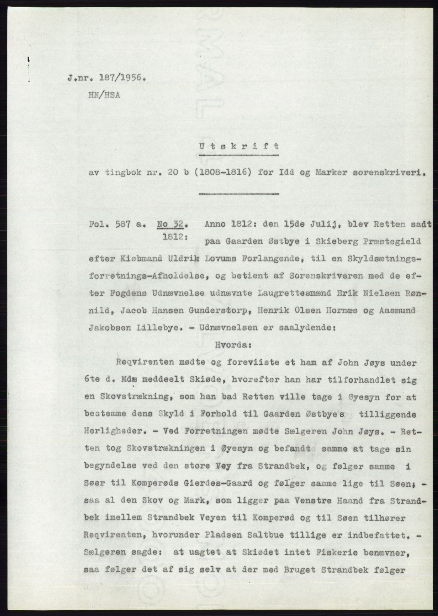 Statsarkivet i Oslo, SAO/A-10621/Z/Zd/L0004: Avskrifter, j.nr 1-797/1956, 1956, p. 118