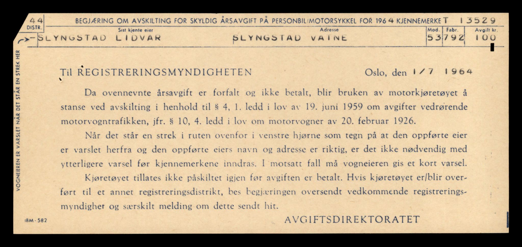 Møre og Romsdal vegkontor - Ålesund trafikkstasjon, AV/SAT-A-4099/F/Fe/L0039: Registreringskort for kjøretøy T 13361 - T 13530, 1927-1998, p. 2961