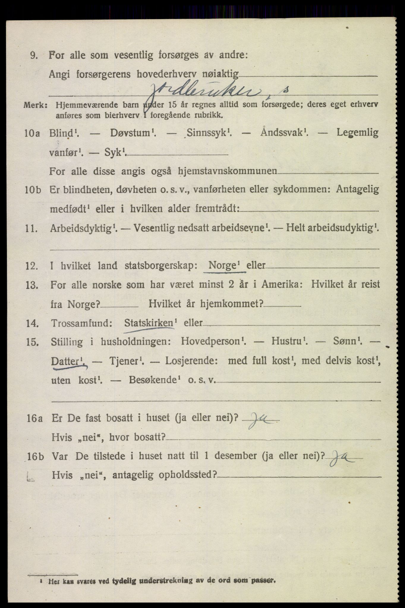 SAH, 1920 census for Vestre Toten, 1920, p. 9667