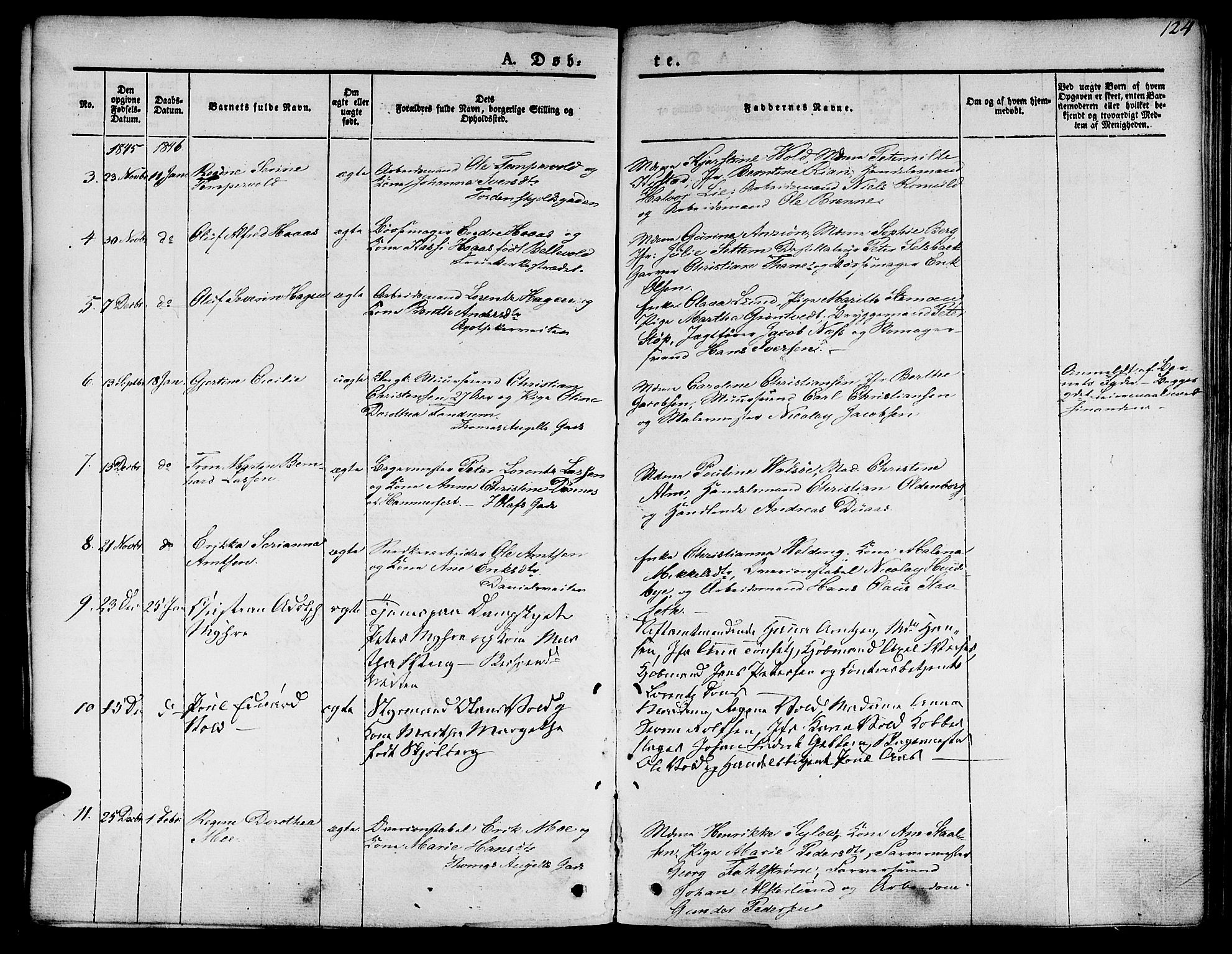 Ministerialprotokoller, klokkerbøker og fødselsregistre - Sør-Trøndelag, AV/SAT-A-1456/601/L0048: Parish register (official) no. 601A16, 1840-1847, p. 124