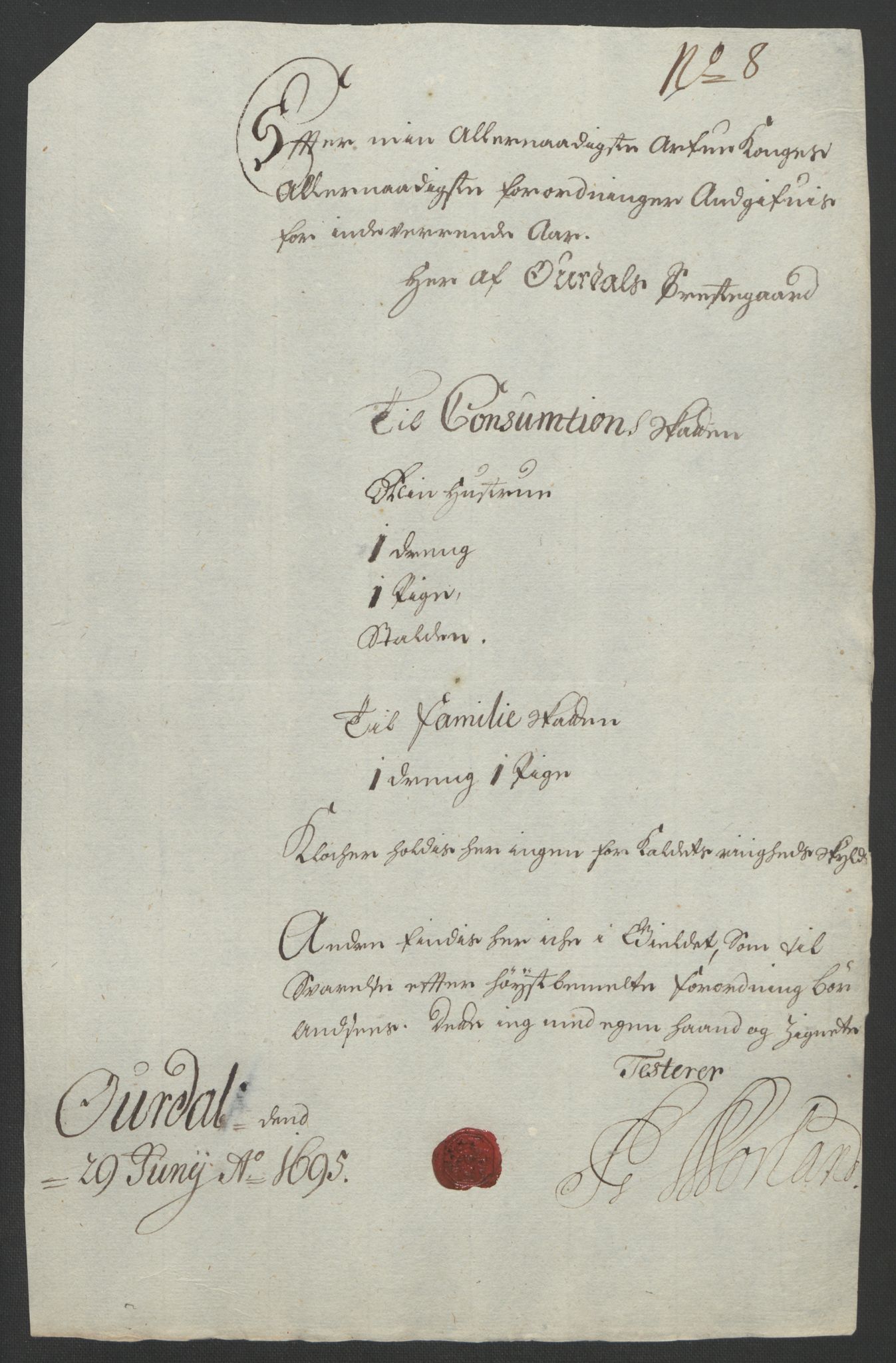 Rentekammeret inntil 1814, Reviderte regnskaper, Fogderegnskap, AV/RA-EA-4092/R18/L1293: Fogderegnskap Hadeland, Toten og Valdres, 1695, p. 135