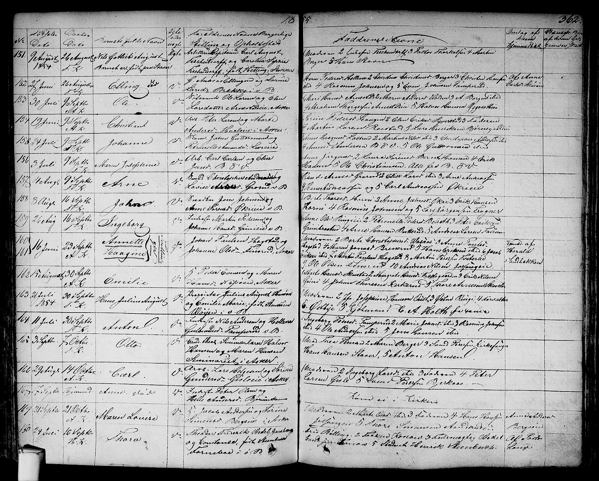 Asker prestekontor Kirkebøker, AV/SAO-A-10256a/F/Fa/L0007: Parish register (official) no. I 7, 1825-1864, p. 362