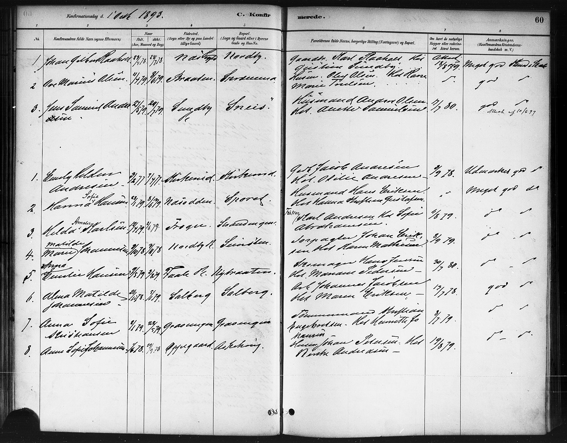 Ås prestekontor Kirkebøker, SAO/A-10894/F/Fb/L0001: Parish register (official) no. II 1, 1881-1895, p. 60