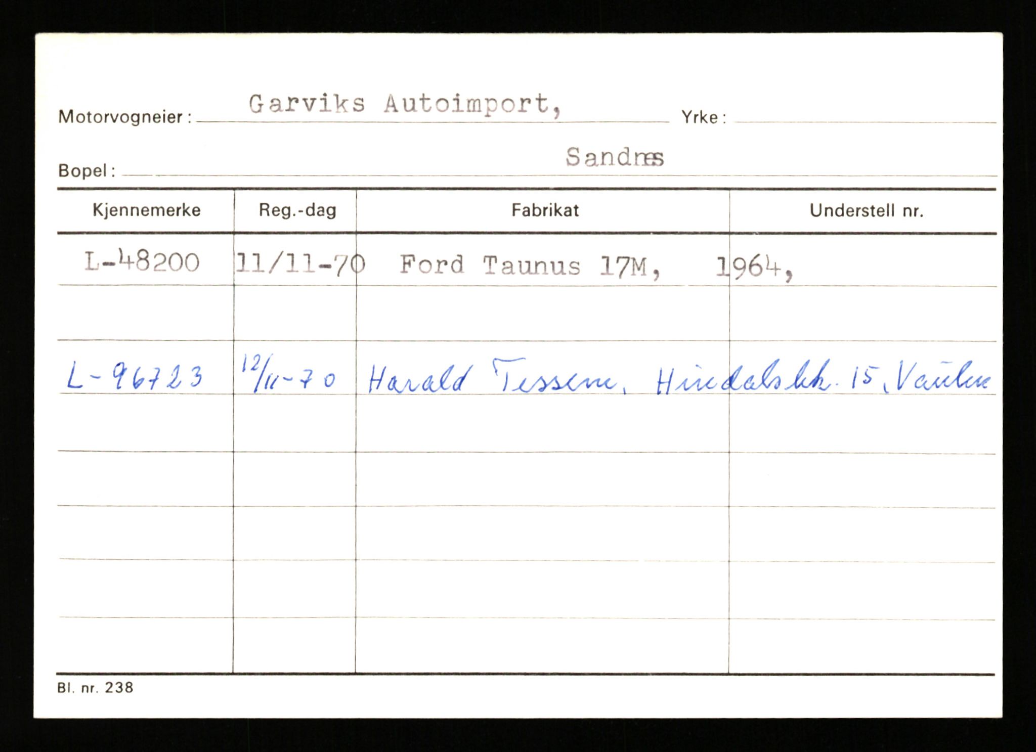 Stavanger trafikkstasjon, SAST/A-101942/0/G/L0006: Registreringsnummer: 34250 - 49007, 1930-1971, p. 3300