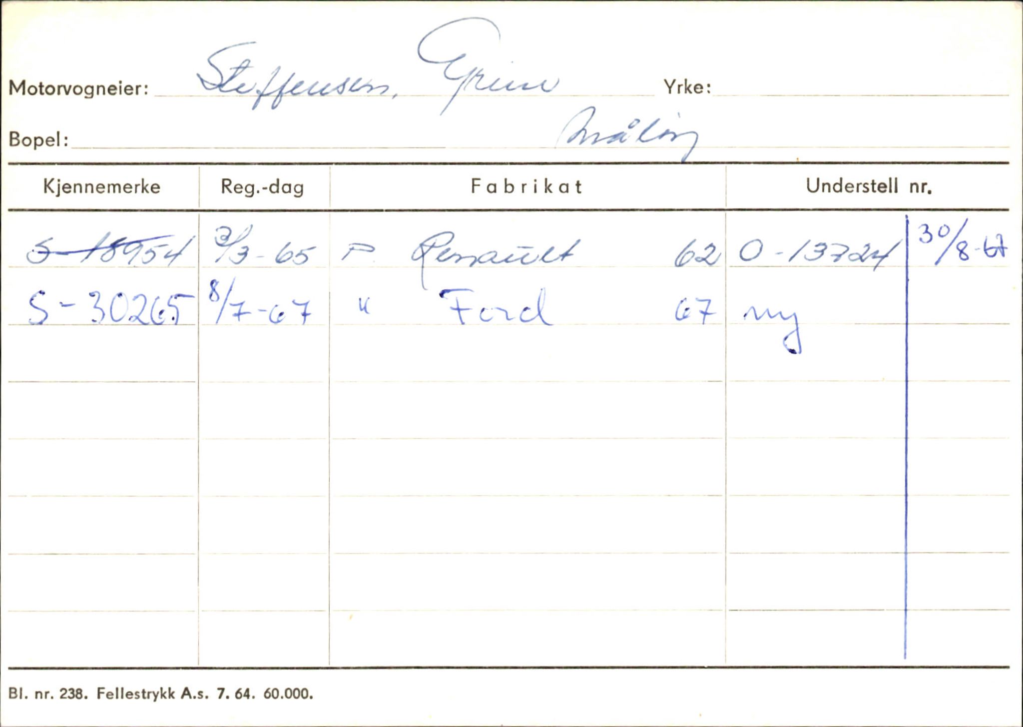 Statens vegvesen, Sogn og Fjordane vegkontor, AV/SAB-A-5301/4/F/L0145: Registerkort Vågsøy S-Å. Årdal I-P, 1945-1975, p. 222