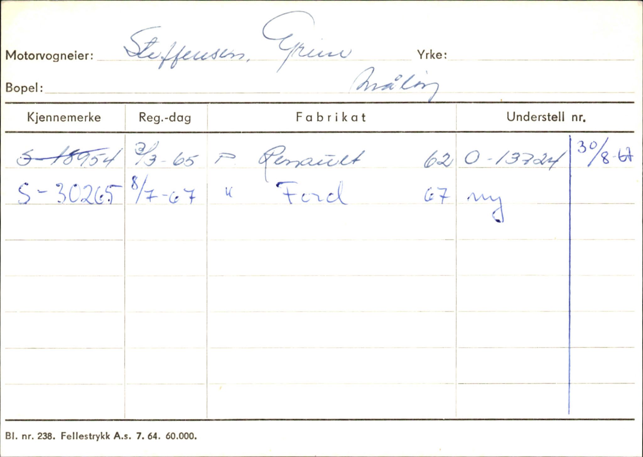 Statens vegvesen, Sogn og Fjordane vegkontor, SAB/A-5301/4/F/L0145: Registerkort Vågsøy S-Å. Årdal I-P, 1945-1975, p. 222