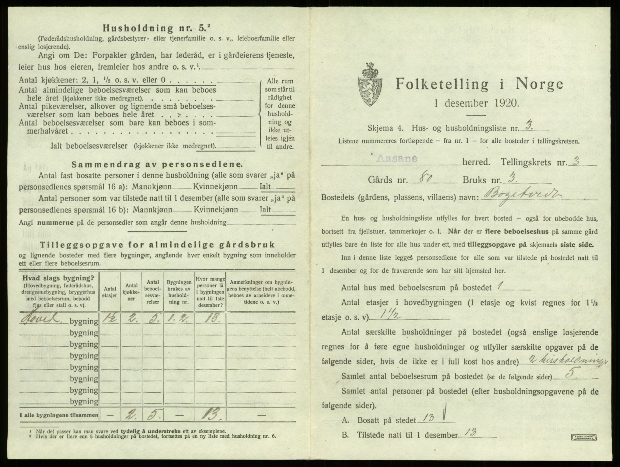 SAB, 1920 census for Åsane, 1920, p. 201