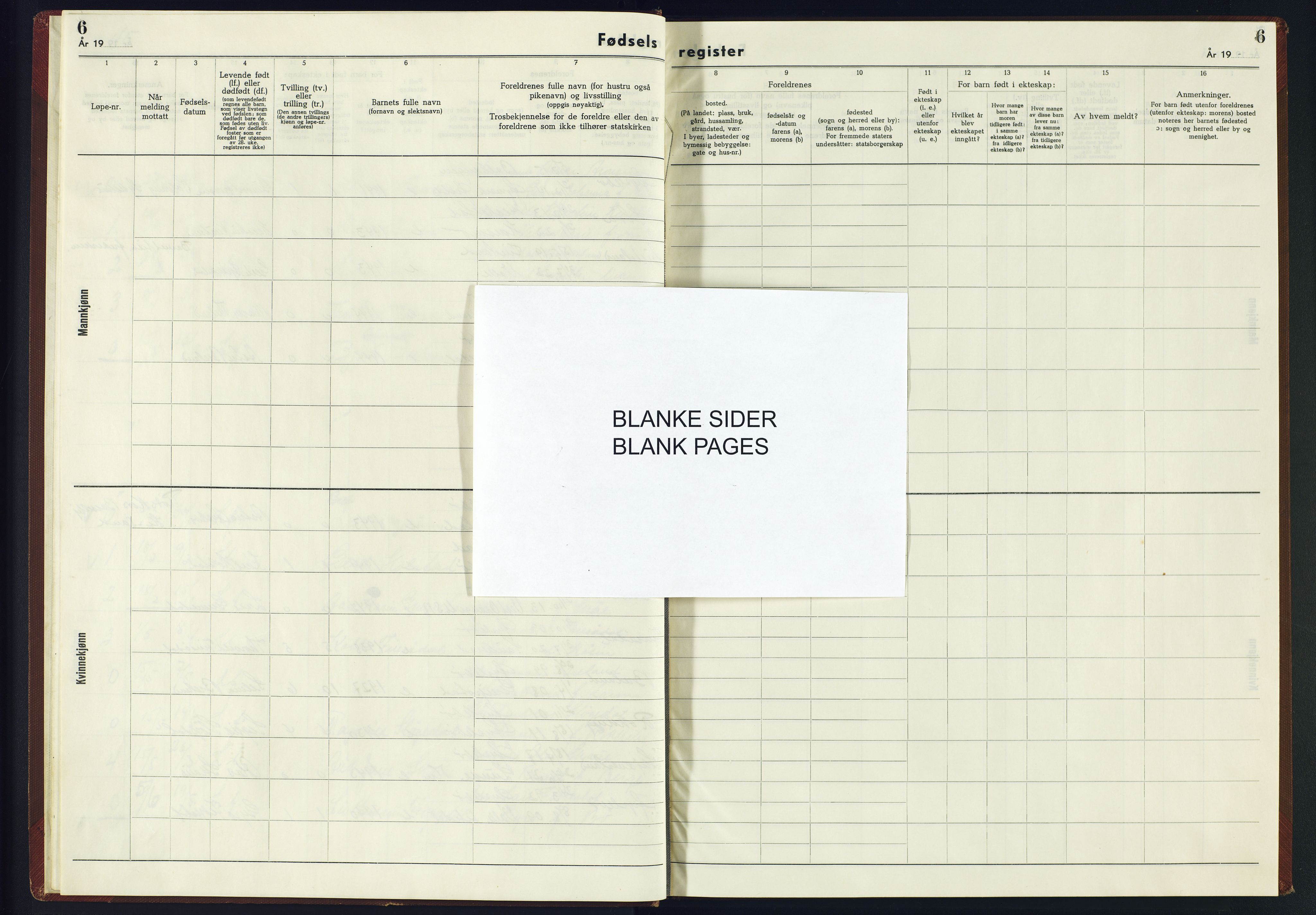 Holum sokneprestkontor, AV/SAK-1111-0022/J/Jb/L0003: Birth register no. II.6.3, 1943-1945