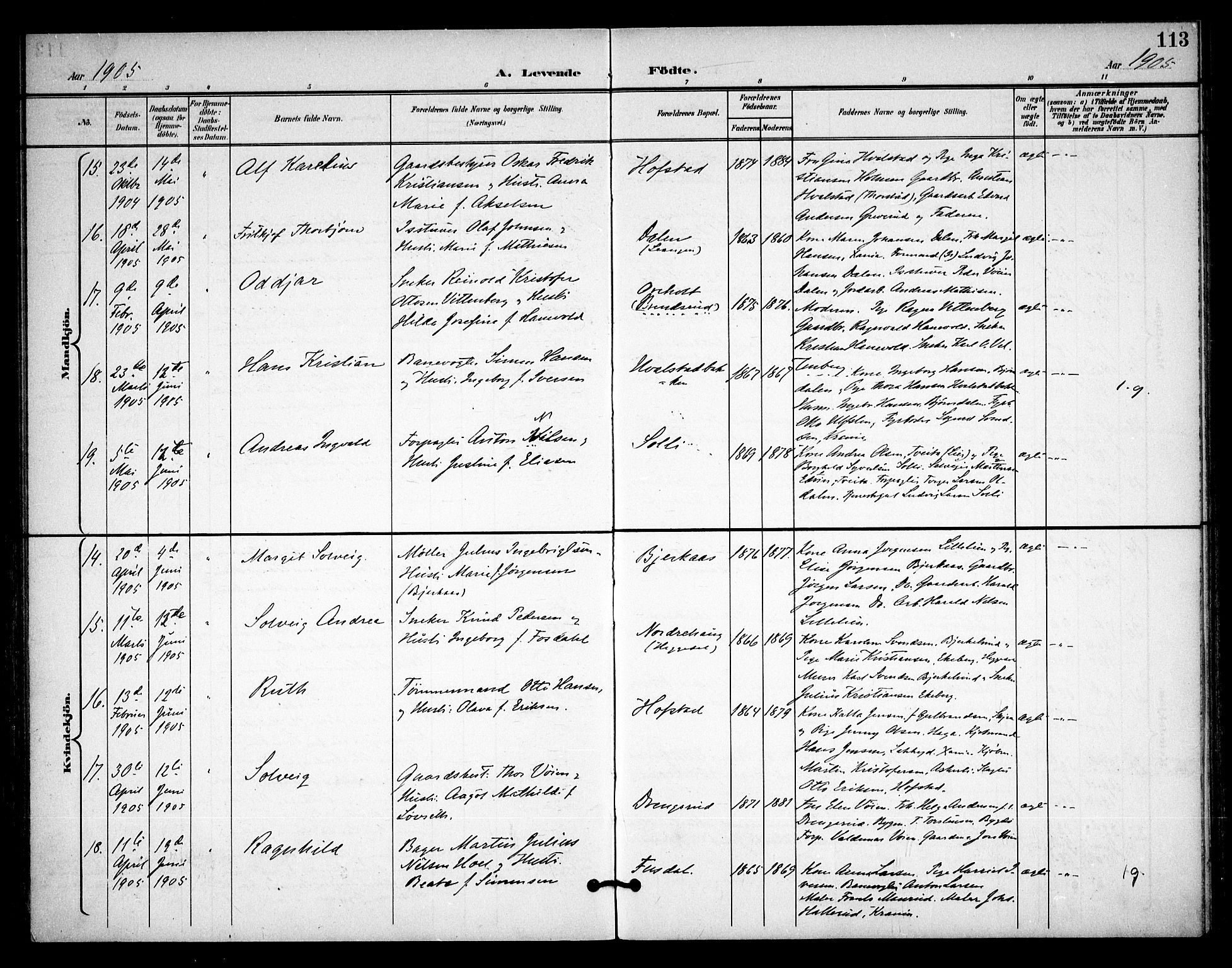 Asker prestekontor Kirkebøker, SAO/A-10256a/F/Fa/L0015: Parish register (official) no. I 15, 1896-1915, p. 113