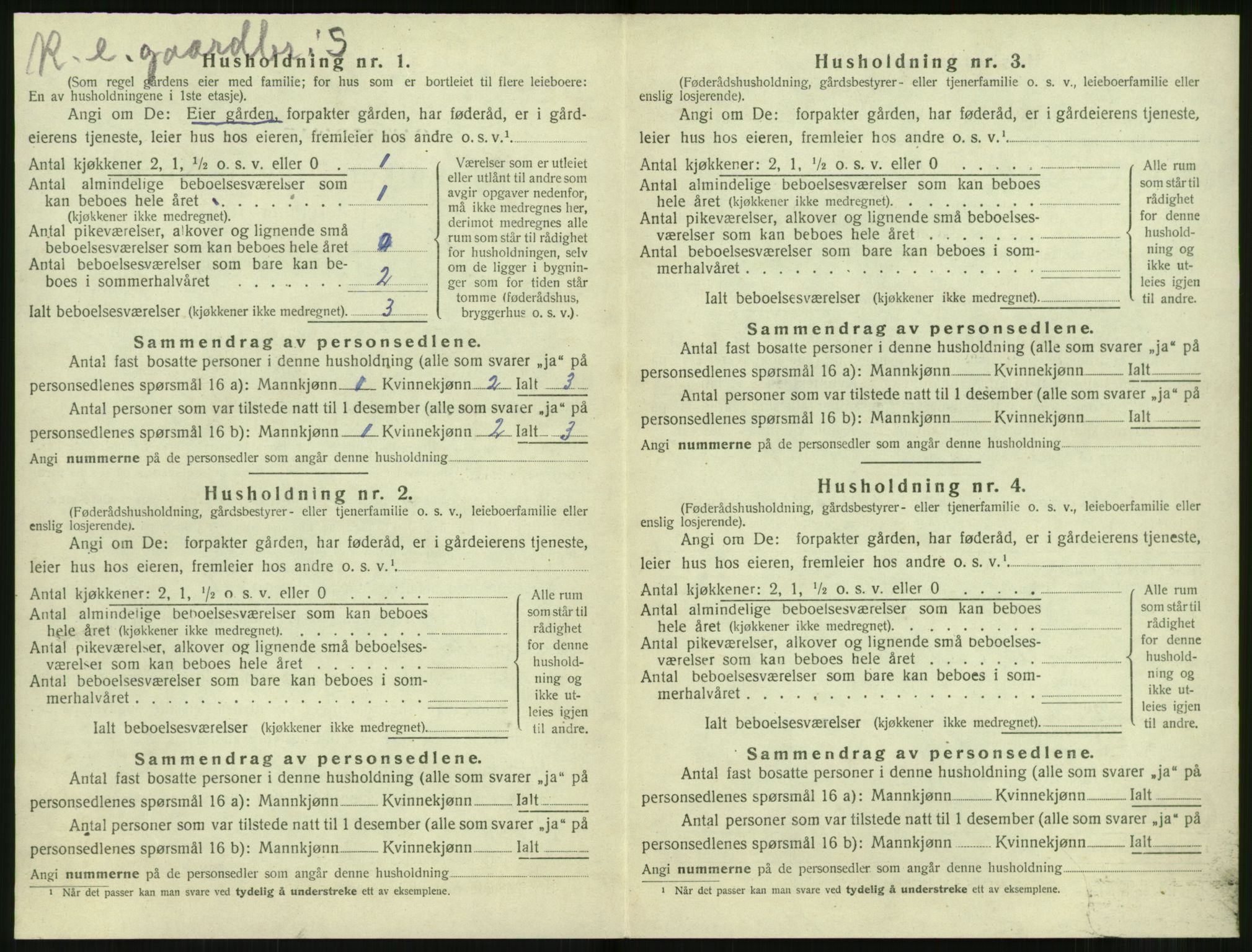 SAT, 1920 census for Sunnylven, 1920, p. 411