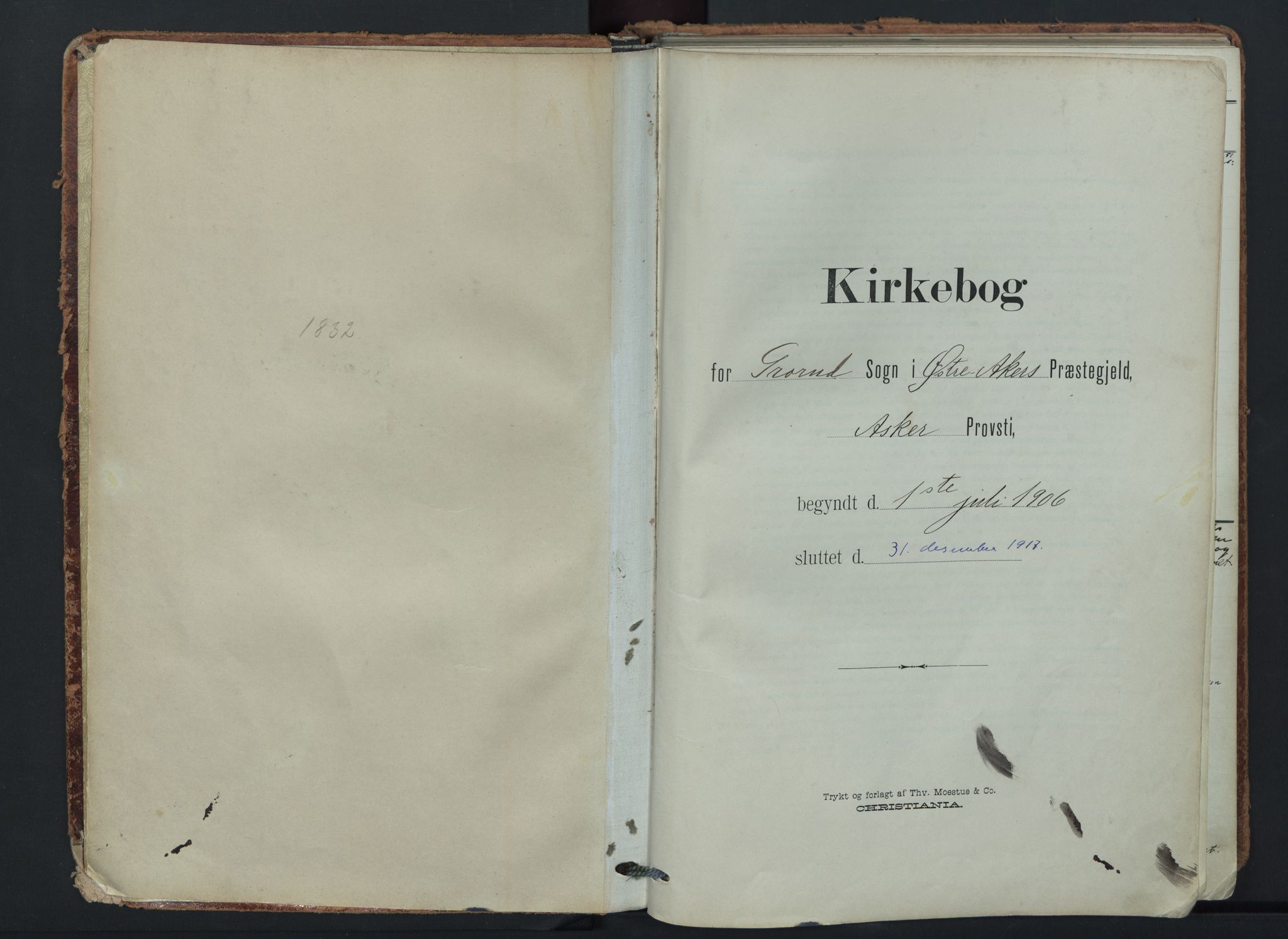 Østre Aker prestekontor Kirkebøker, AV/SAO-A-10840/F/Fb/L0001: Parish register (official) no. II 1, 1906-1931