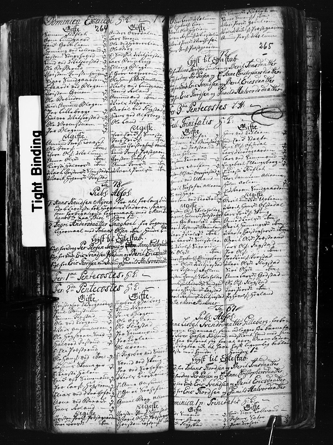 Fåberg prestekontor, SAH/PREST-086/H/Ha/Hab/L0001: Parish register (copy) no. 1, 1727-1767, p. 264-265