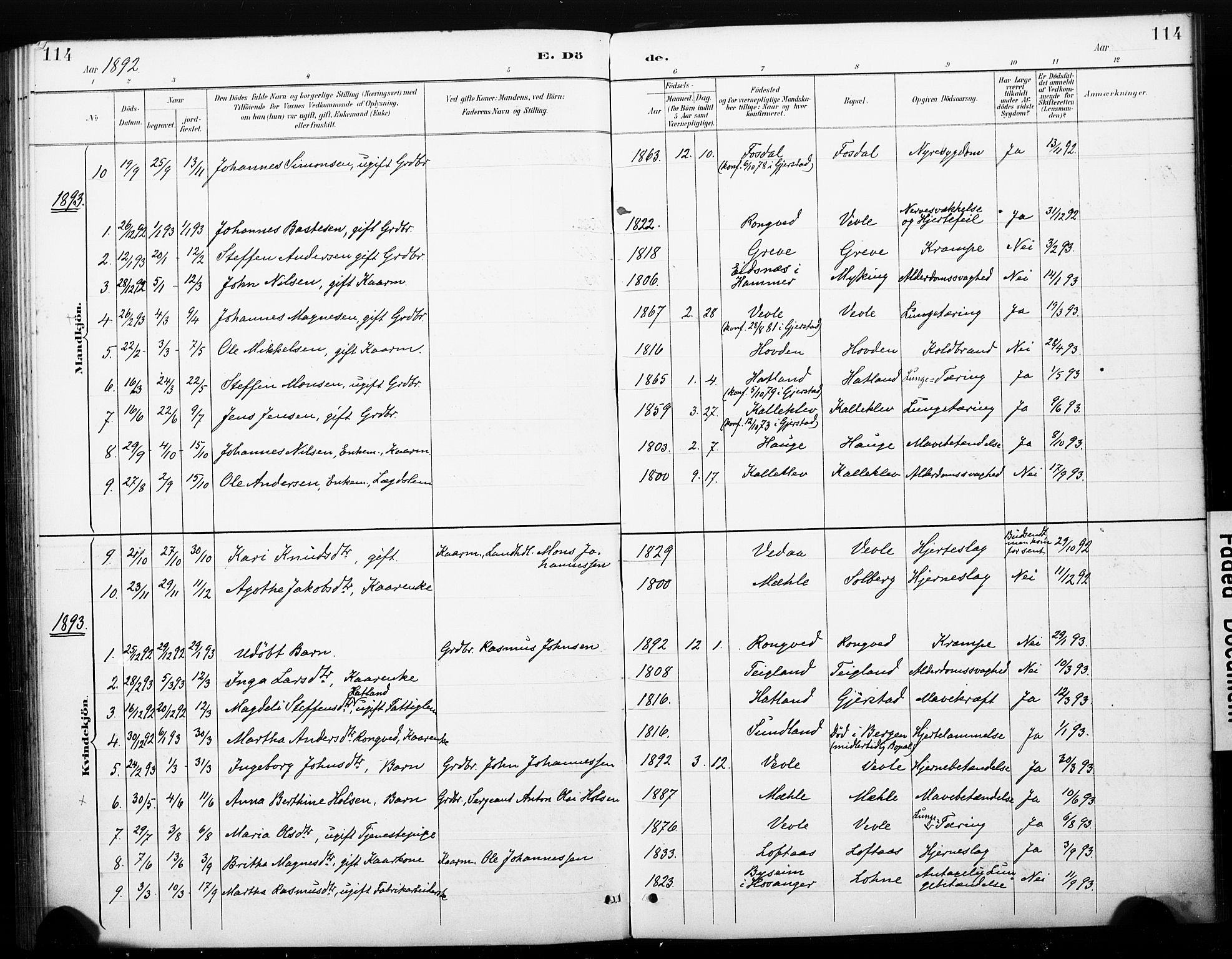 Haus sokneprestembete, AV/SAB-A-75601/H/Haa: Parish register (official) no. C 1, 1887-1899, p. 114