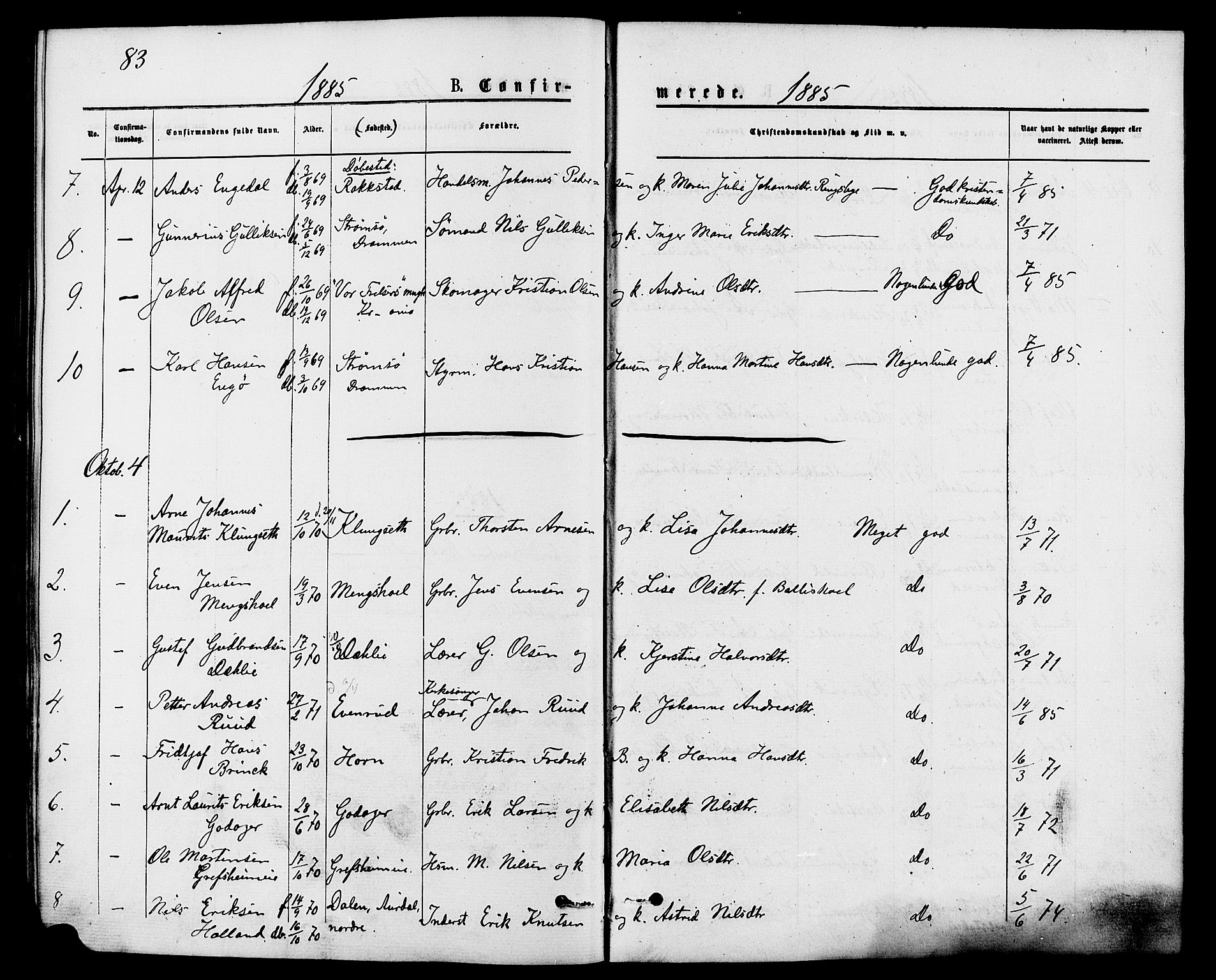 Nes prestekontor, Hedmark, AV/SAH-PREST-020/K/Ka/L0006: Parish register (official) no. 6, 1873-1886, p. 83