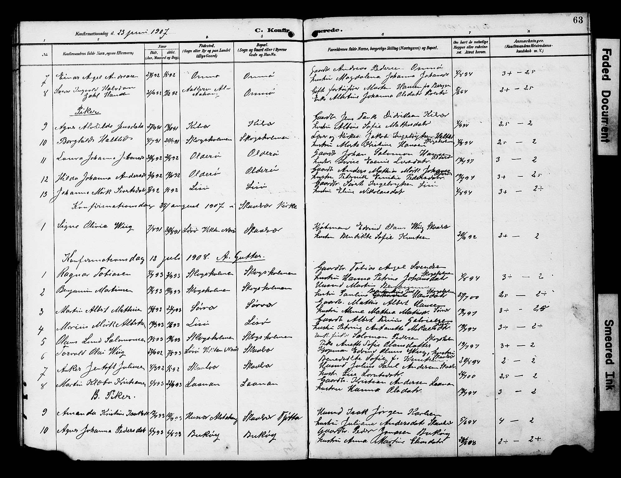 Ministerialprotokoller, klokkerbøker og fødselsregistre - Nordland, AV/SAT-A-1459/818/L0273: Parish register (copy) no. 818C01, 1893-1928, p. 63