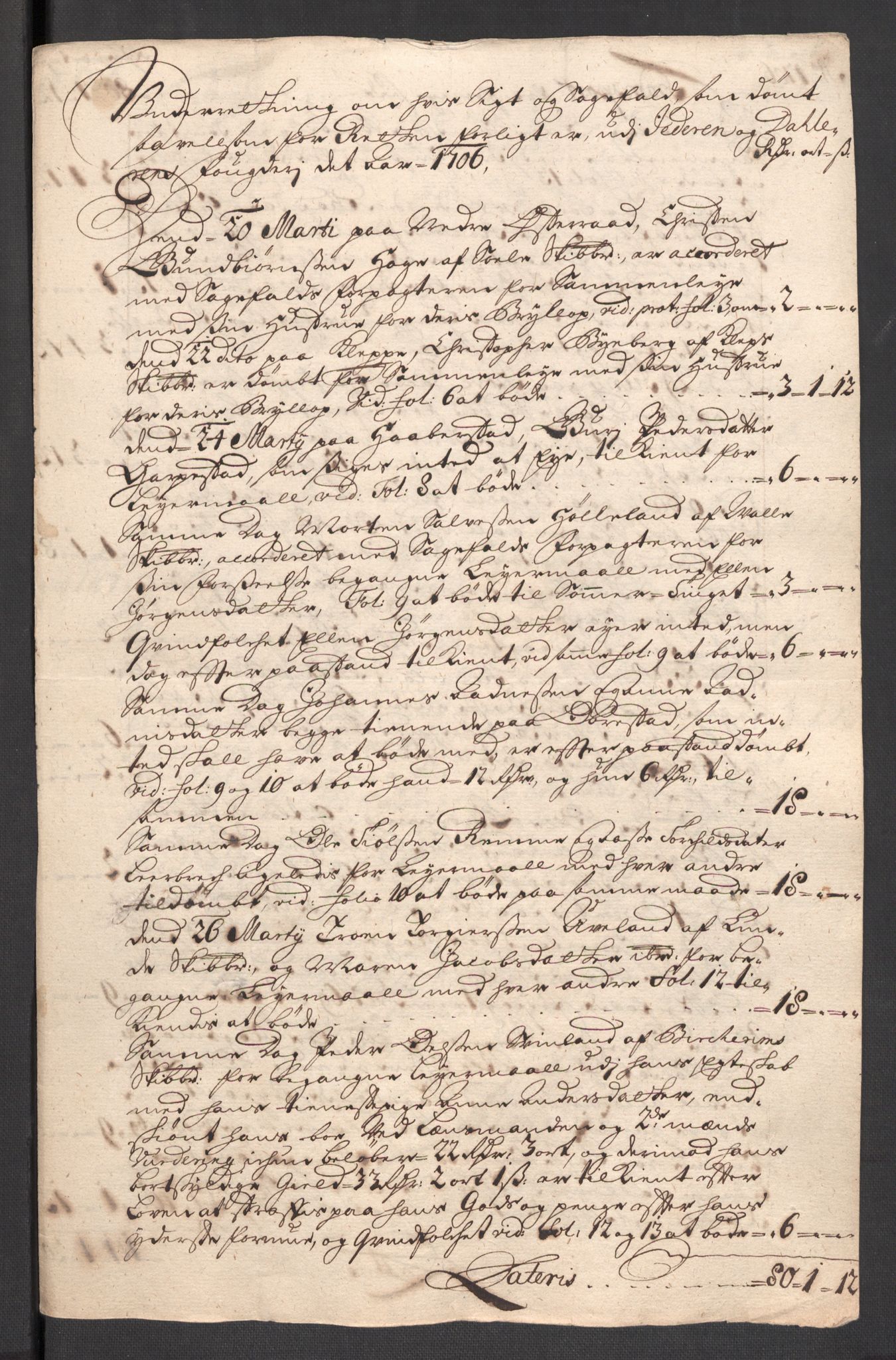 Rentekammeret inntil 1814, Reviderte regnskaper, Fogderegnskap, RA/EA-4092/R46/L2733: Fogderegnskap Jæren og Dalane, 1705-1708, p. 147