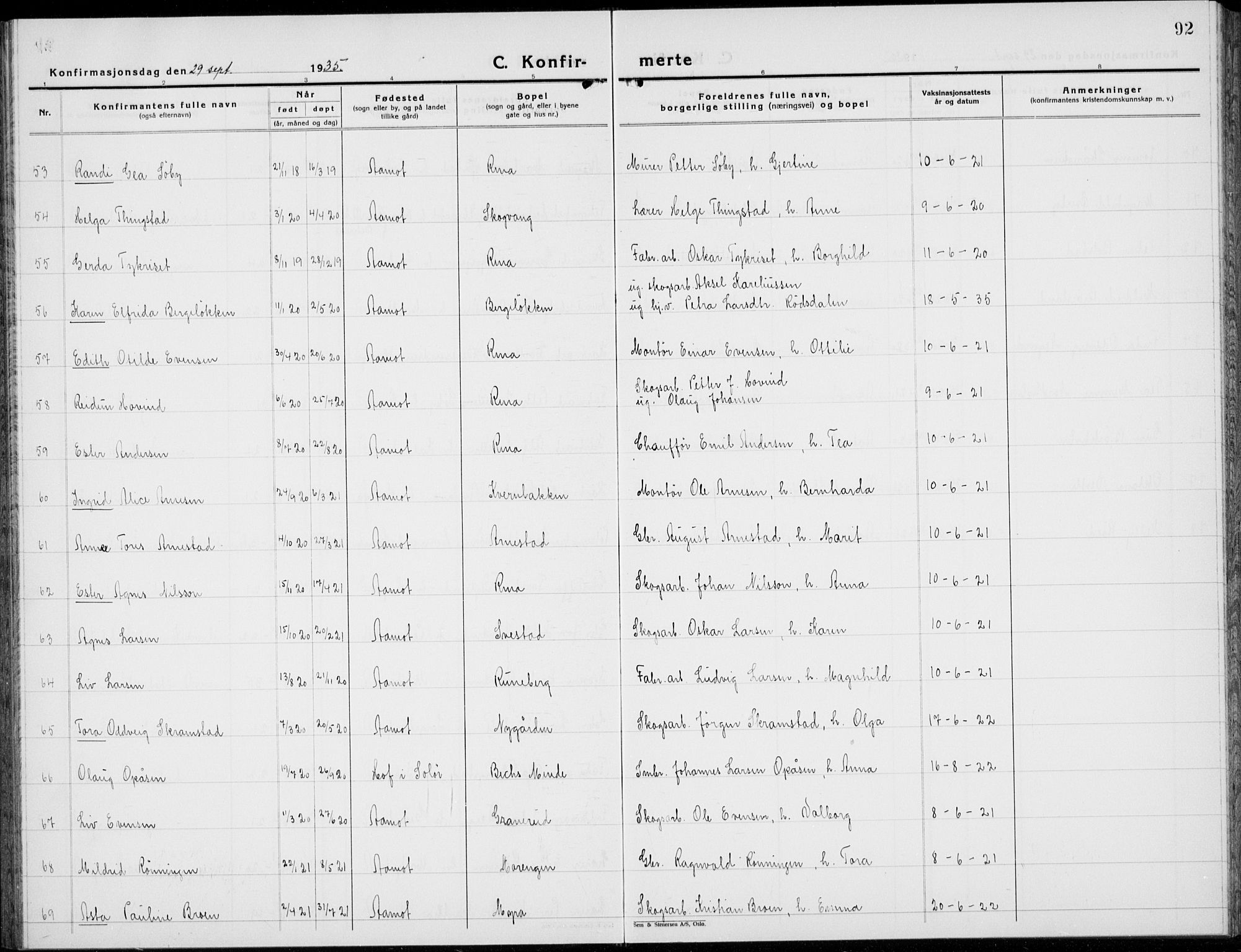 Åmot prestekontor, Hedmark, AV/SAH-PREST-056/H/Ha/Hab/L0006: Parish register (copy) no. 6, 1930-1937, p. 92