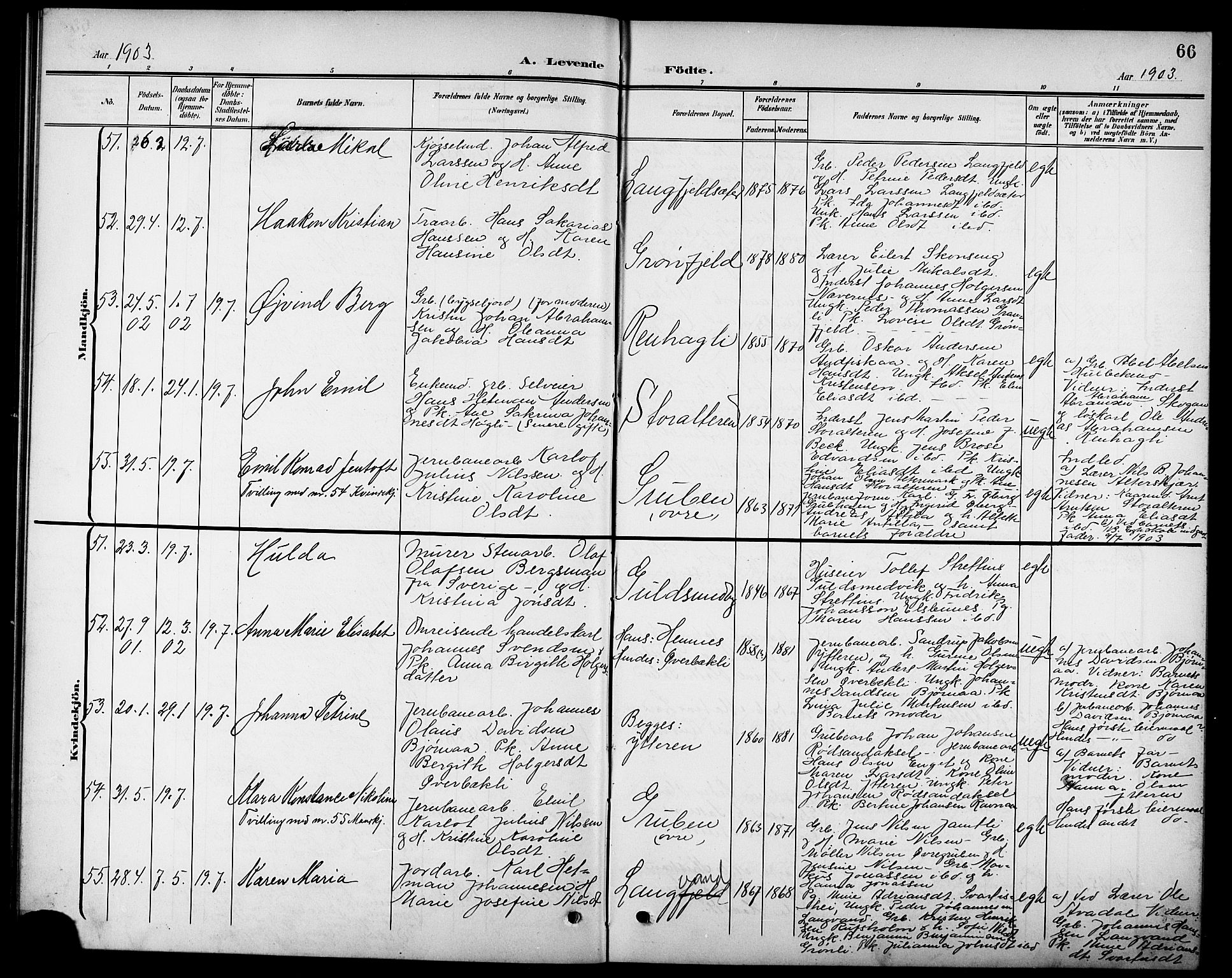 Ministerialprotokoller, klokkerbøker og fødselsregistre - Nordland, AV/SAT-A-1459/827/L0422: Parish register (copy) no. 827C11, 1899-1912, p. 66