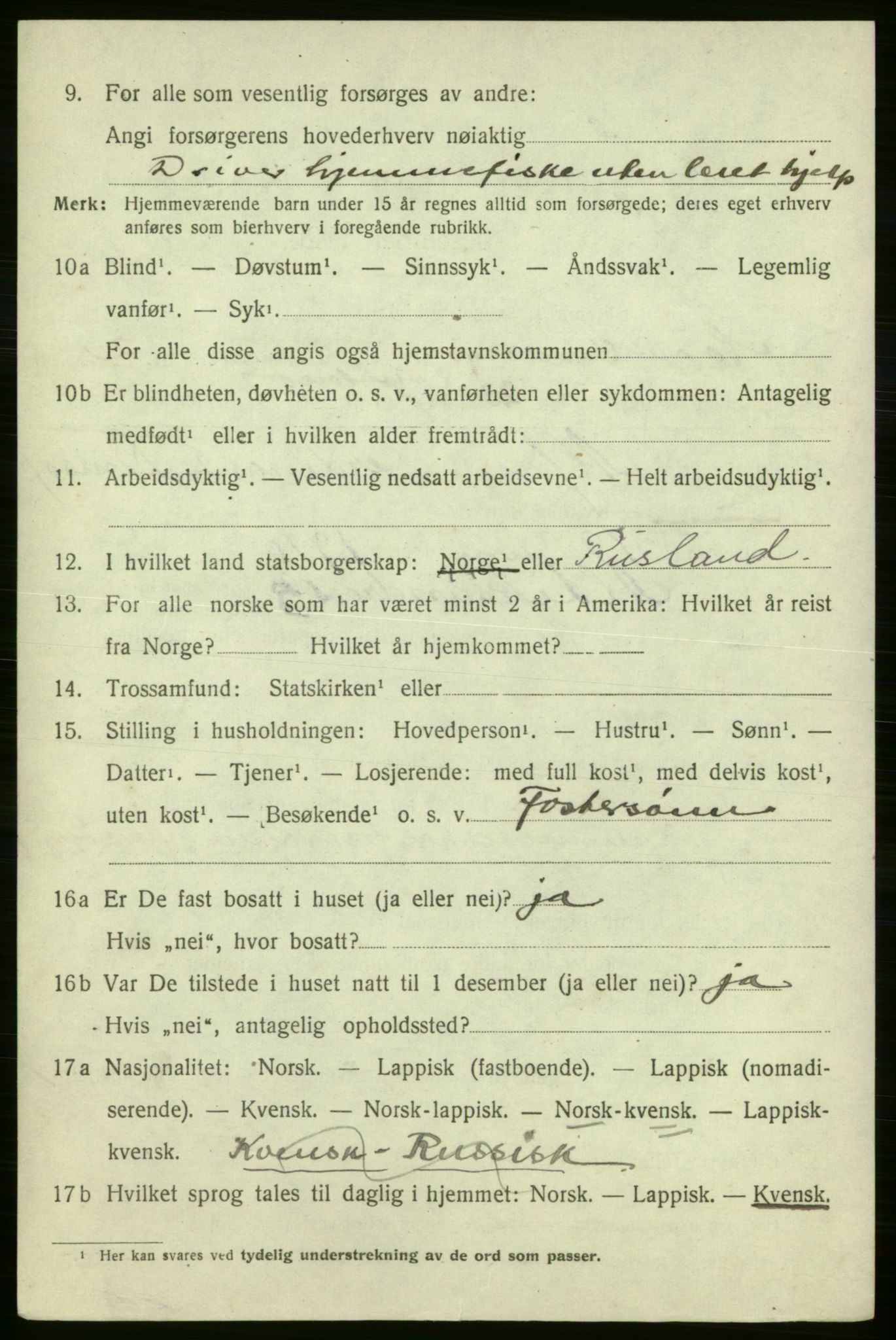 SATØ, 1920 census for Nord-Varanger, 1920, p. 1215